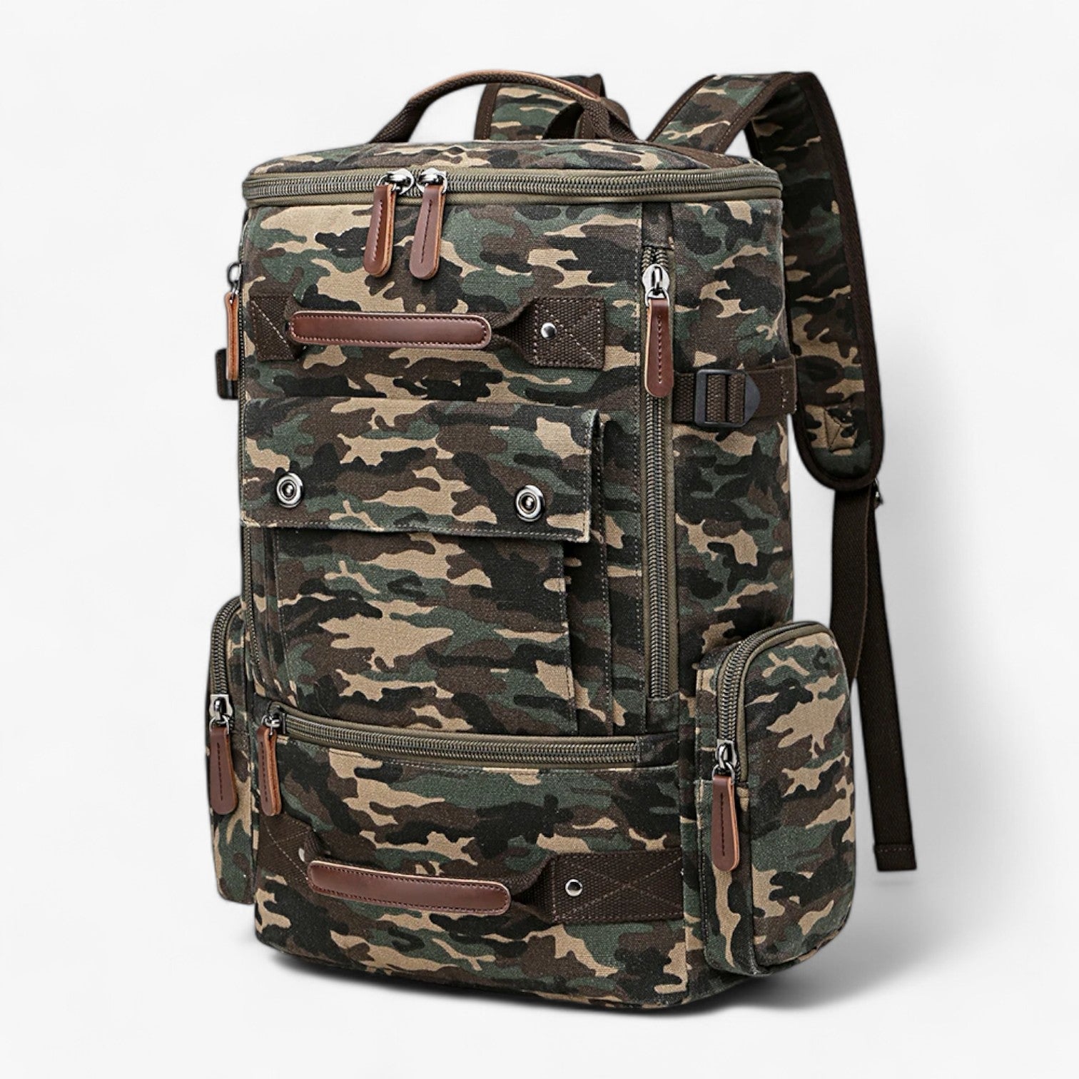 Ampio Zaino Vintage in Tela con Scomparto per Laptop Uomo - - ampio ampio zaino Backpacks bag bags laptop mens bag scomparto tela uomo vintage - Concept Palermo