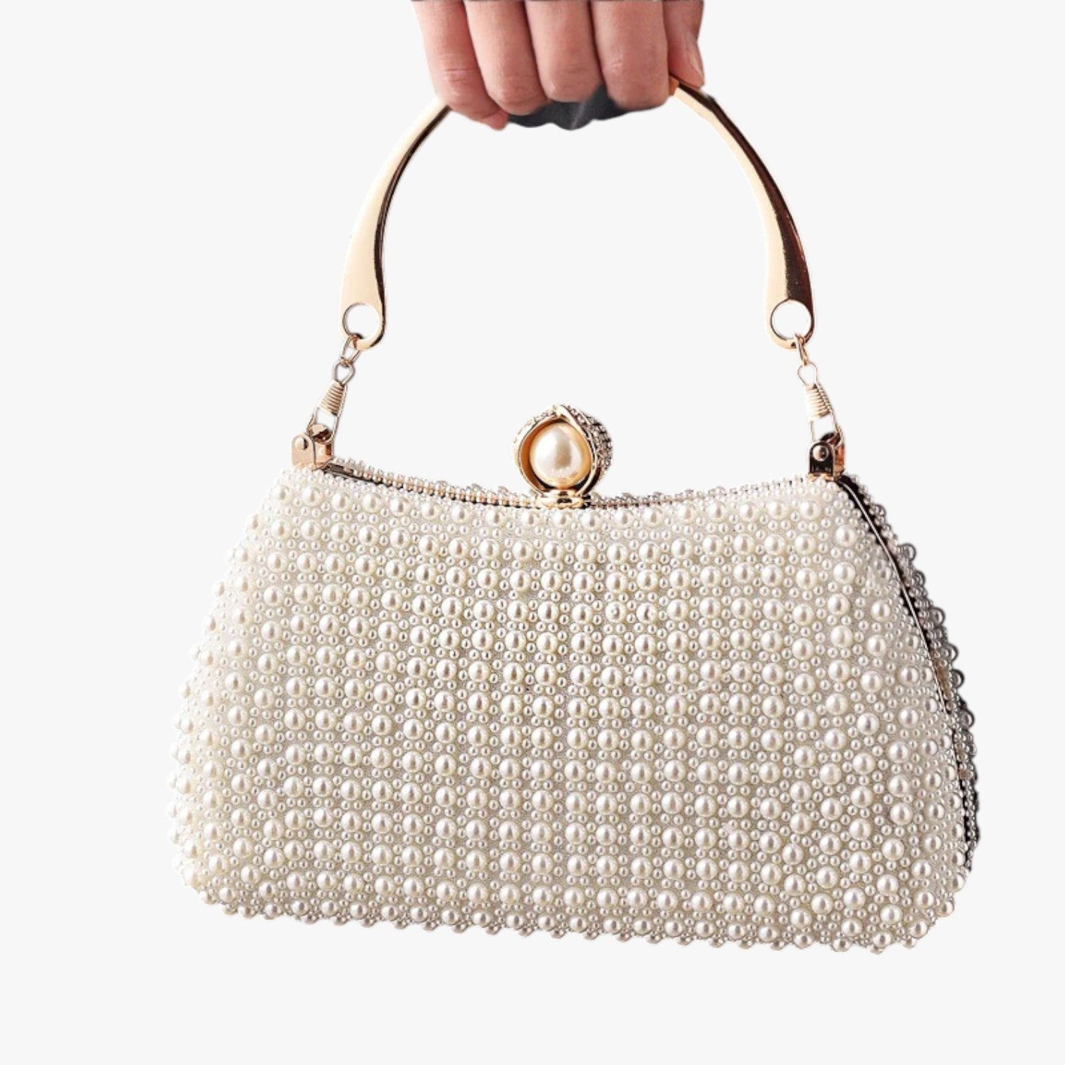 Borsa da sera in perle con manico a catena - - bag Bags borsa borsa sera catena handbags manico perle sera women bags Women's handbags - Concept Palermo