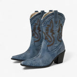 Geborduurde cowboylaarzen in retro westernstijl voor heren  