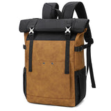 Herre rolltop rygsæk gul rejse laptop rygsæk vandtæt unisex casual dagtaske mochila bagpack til