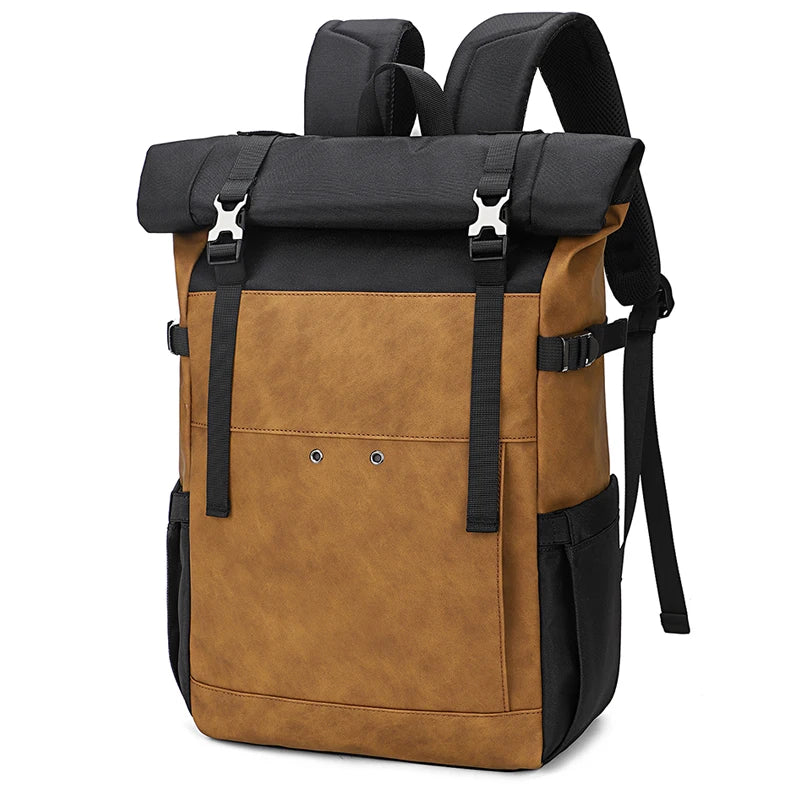 Men's Rolltop Backpack Yellow Travel Laptop Rucksack Waterproof Unisex Causal Daypack Mochila Bagpack for - - backpack bagpack causal daypack laptop Men mochila overig rolltop rolltop backpack Waterproof - Concept Palermo