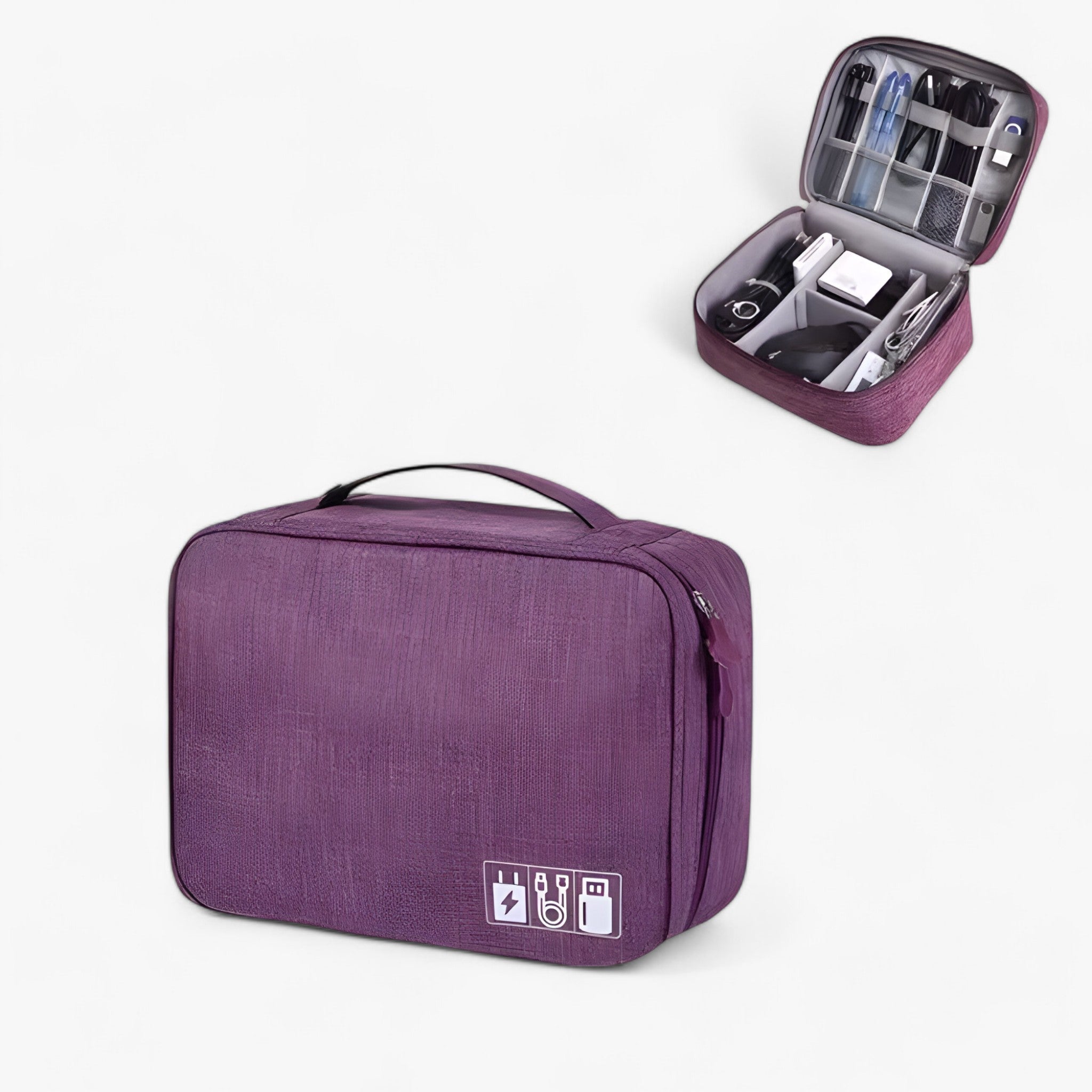 Borsa per l'archiviazione digitale - Protezione per cavi, caricabatterie e gadget - Borsa viola A - accessoires archiviazione bags borsa borsa archiviazione caricabatterie cavi digitale gadget tassen - Concept Palermo