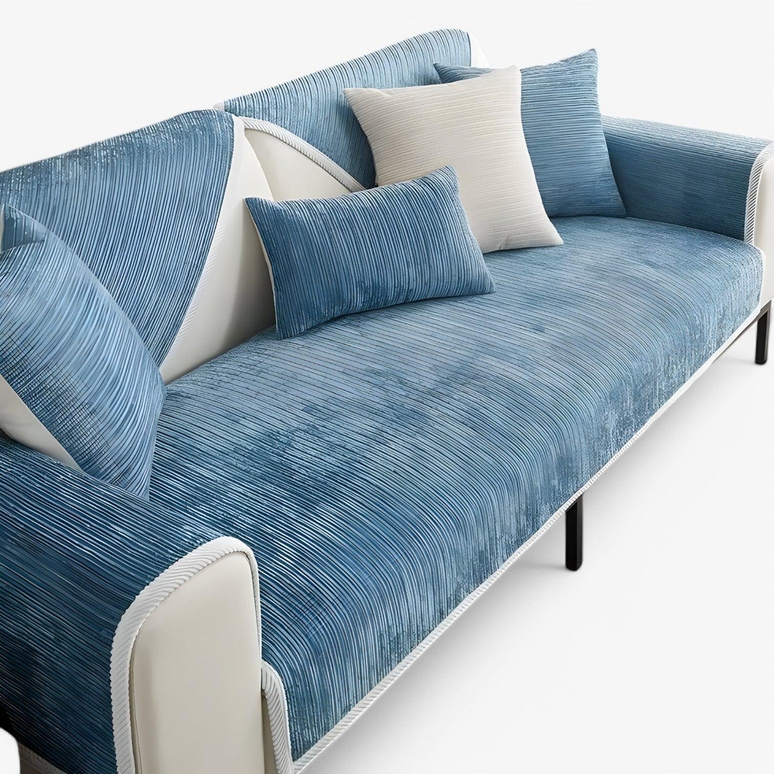 Copertura per Divano in Chenille Rigata – Protegge e Abbellisce il Tuo Divano - Blu - abbellisce chenille copertura copertura divano divano Home Home & Garden protegge rigata - Concept Palermo