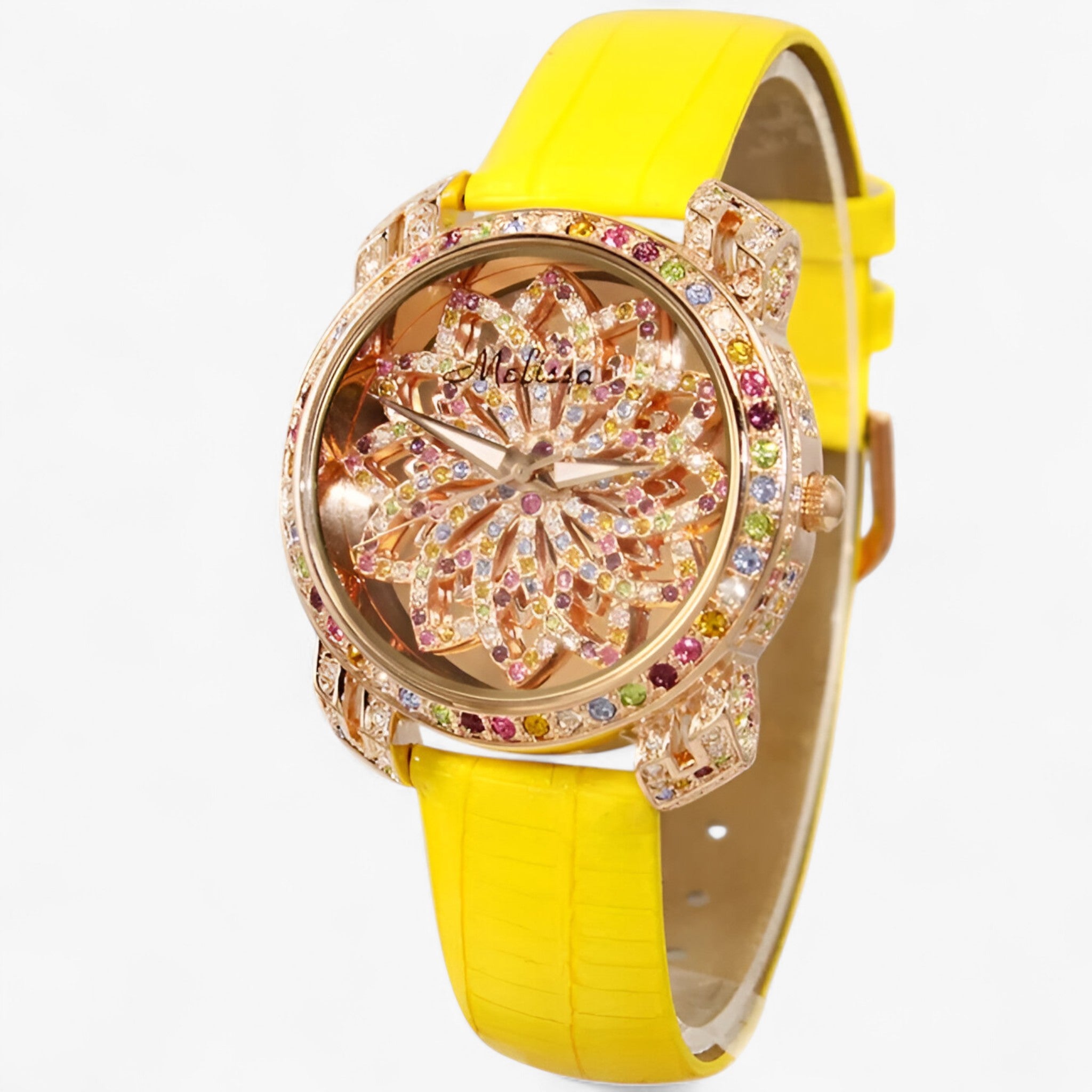 Orologio da donna al quarzo con cristallo a caramella e cinturino in pelle - Gialla - caramella cinturino cristallo donna female watch orologio orologio donna pelle quarzo watch for women - Concept Palermo