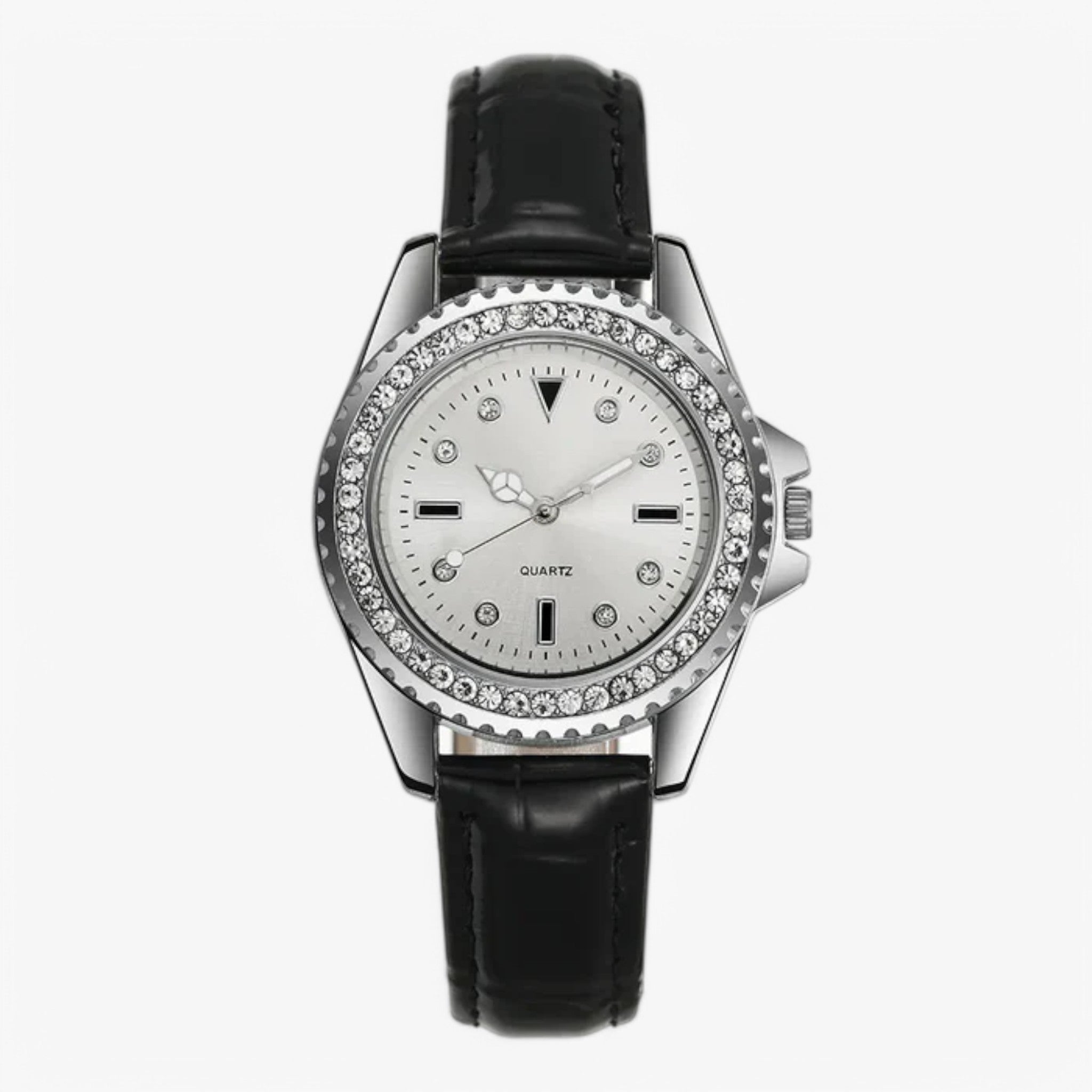 Orologio da Donna in Pelle Verde Smeraldo con Diamanti Scintillanti - Bianca - accessoires diamanti horloges orologio orologio pelle pelle scintillanti watches - Concept Palermo