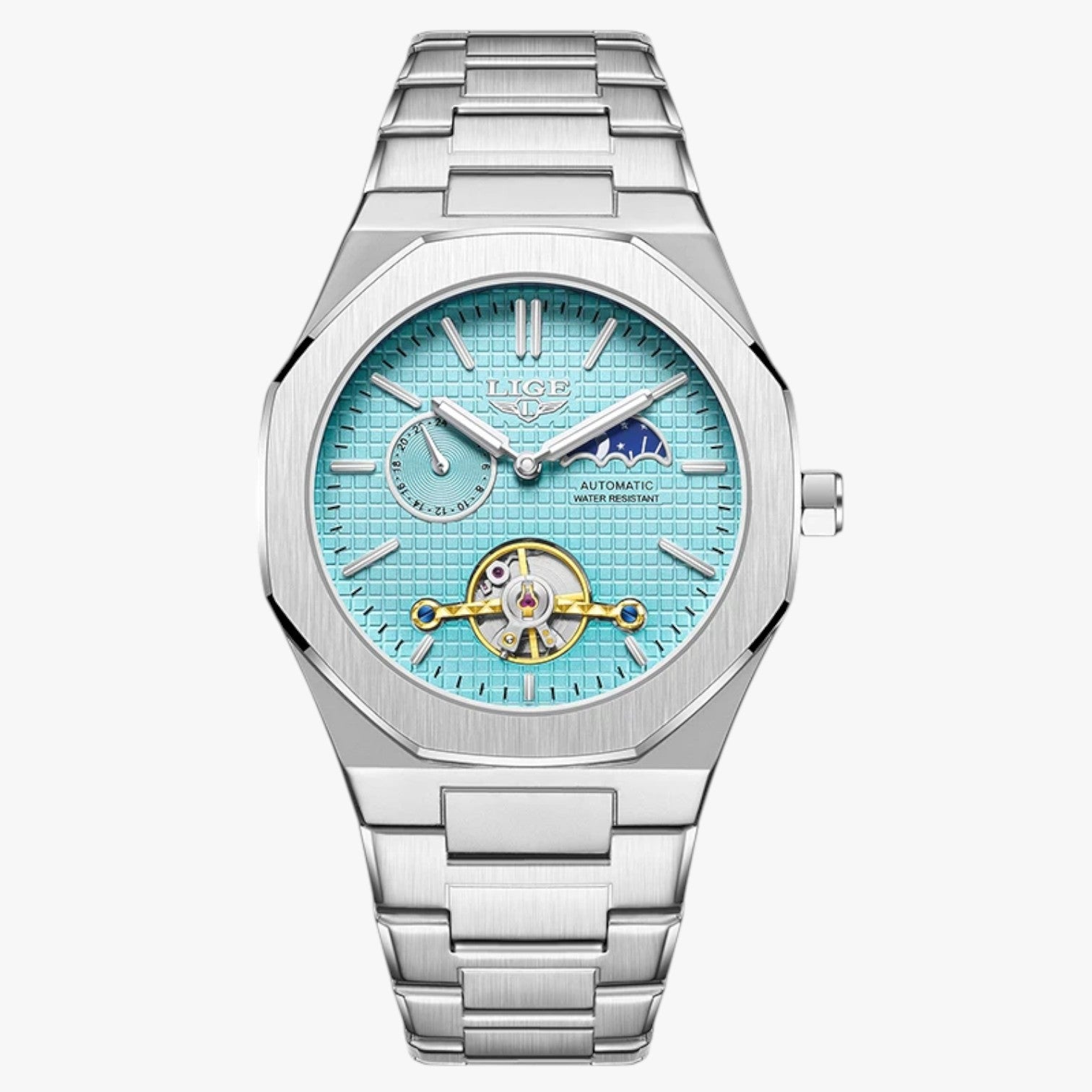 Orologio meccanico di lusso impermeabile Uomo - Azzurro aria argento - impermeabile meccanico orologio orologio meccanico uomo watch watch for men watches WATCHES FOR MEN - Concept Palermo