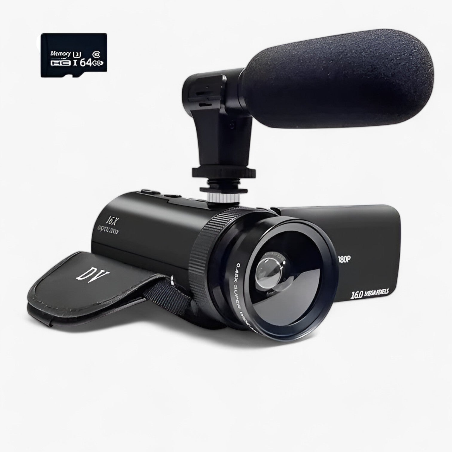 Camcorder HD con Microfono per Vlog Lino Uomo - Con 64G - camcorder camcorder microfono camera gadget gadgets lino microfono uomo vlog - Concept Palermo