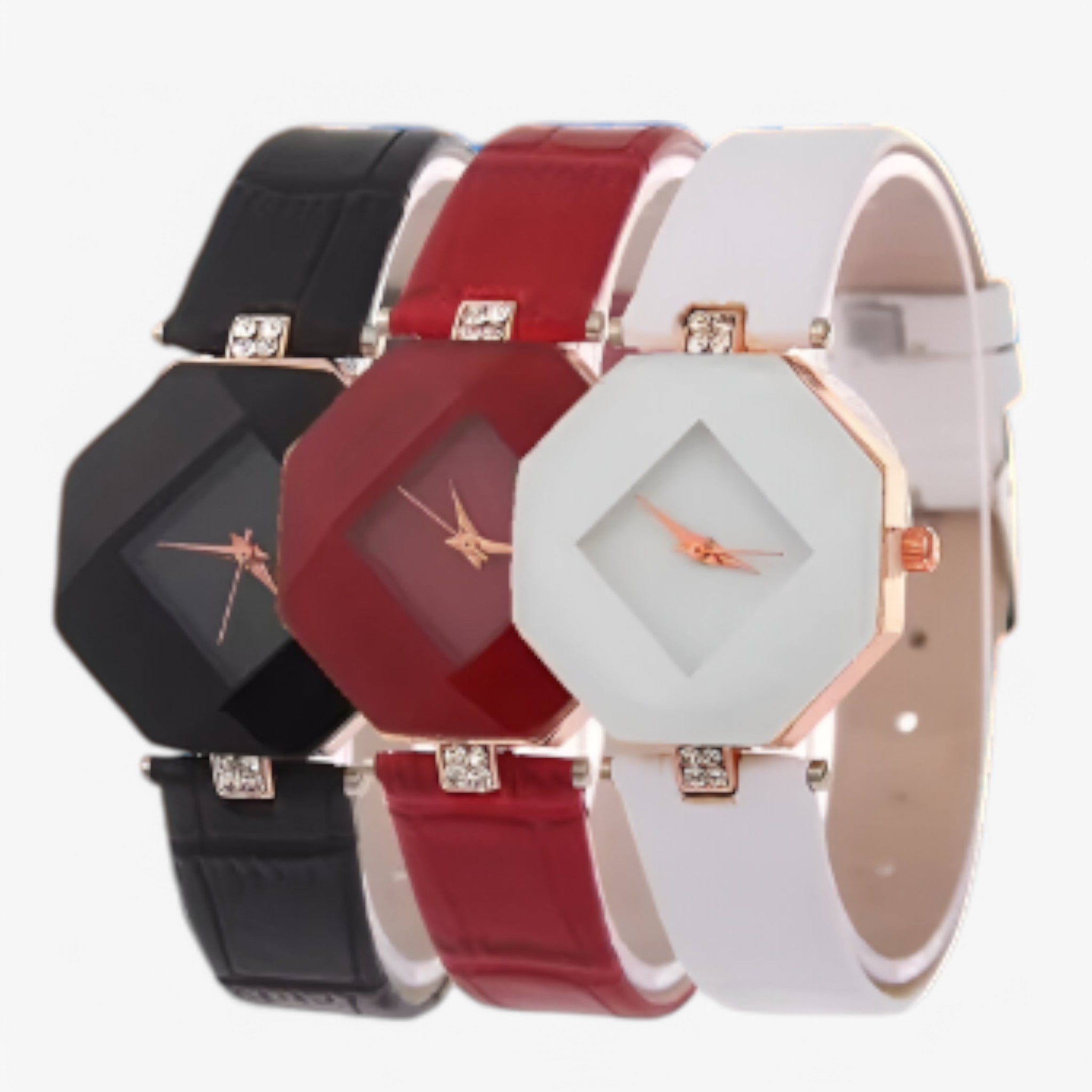 Orologio da donna casual con cinturino in pelle blu e quadrante creativo multicolore - - casual cinturino creativo donna female watch multicolore orologio orologio donna pelle watch for women - Concept Palermo
