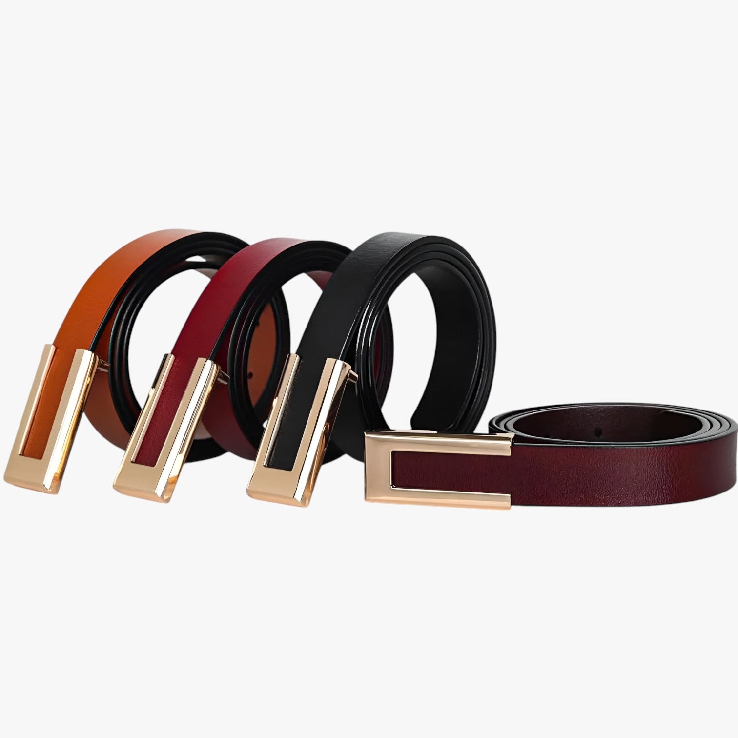 Cintura da donna in pelle autentica di con fibbia dorata, cintura sottile per vestiti - - autentica Belts cintura cintura donna donna dorata fibbia pelle sottile waist belt for women Womens belt - Concept Palermo