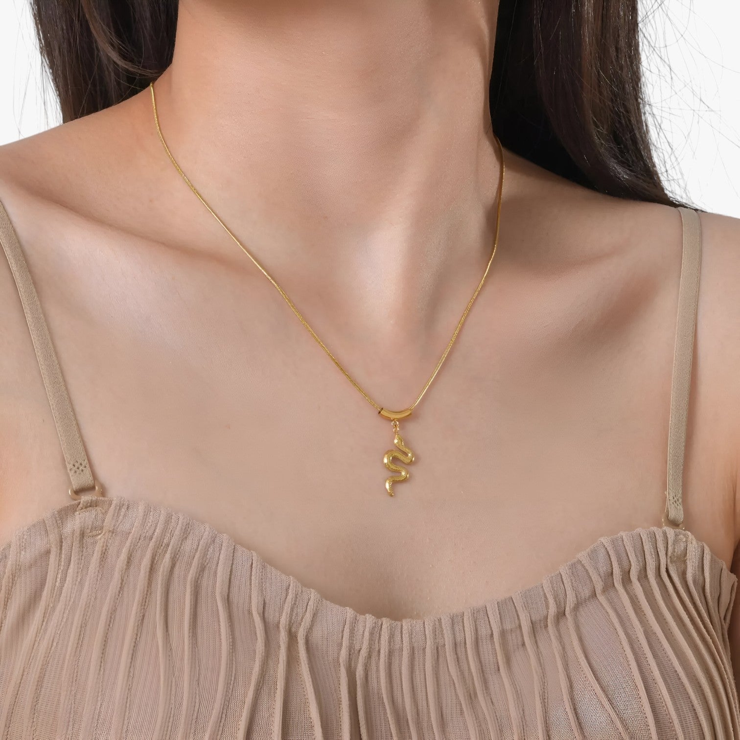 Collana serpente dorata vintage Lana Donna - - collana collana serpente donna dorata elegant womens necklaces jewelry lana necklace NECKLACES Necklaces for Women serpente vintage - Concept Palermo