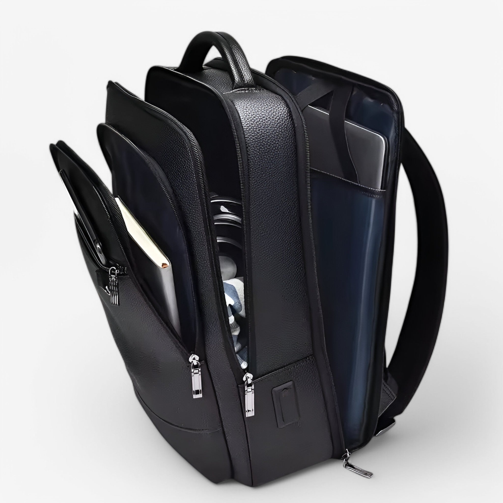 Zaino in Pelle con USB Uomo - Alta Qualita, Consegna Rapida - - accessoires bags pelle tassen uomo zaino zaino pelle - Concept Palermo