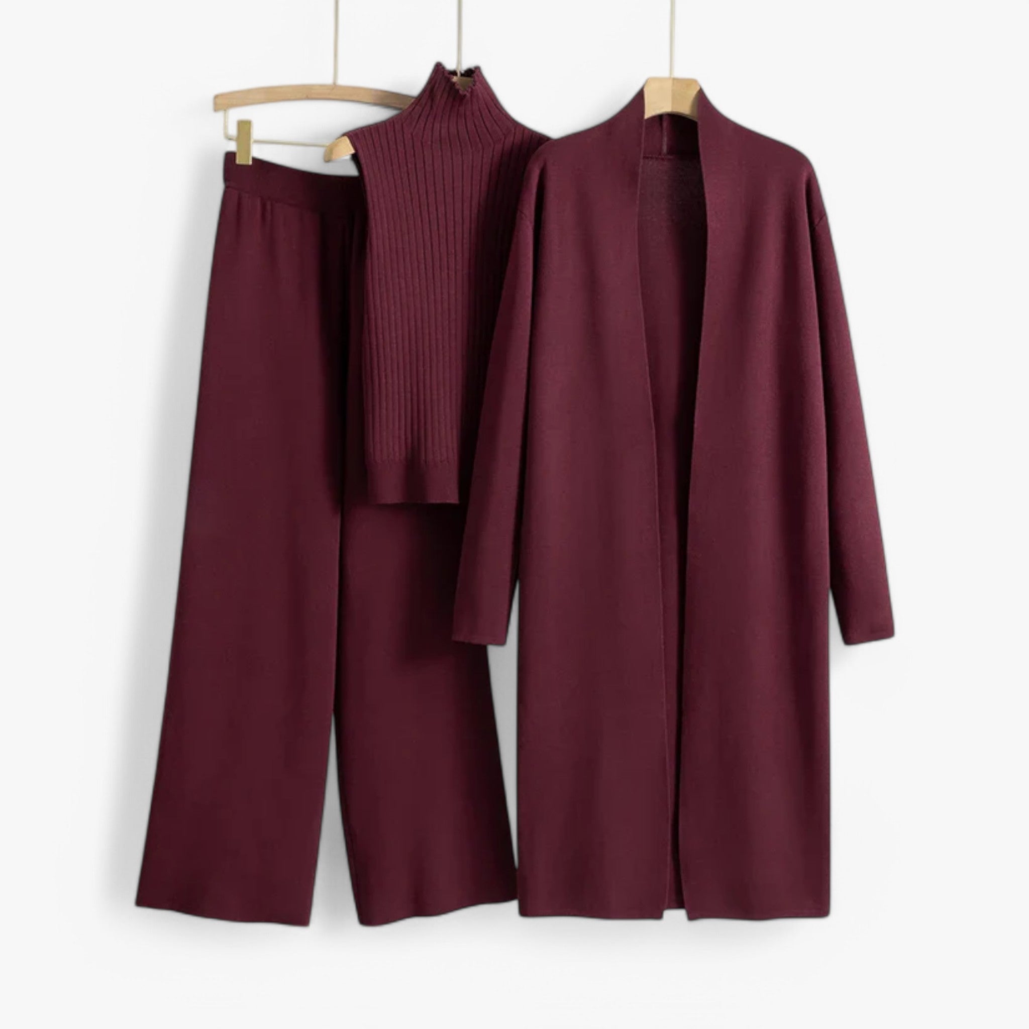 Set Maglieria Vintage 3 Pezzi Donna, Cardigan, Top e Gonna Lavorati a Maglia - Rosso Una taglia - maglieria maglieria vintage outfit sets pezzi vintage - Concept Palermo