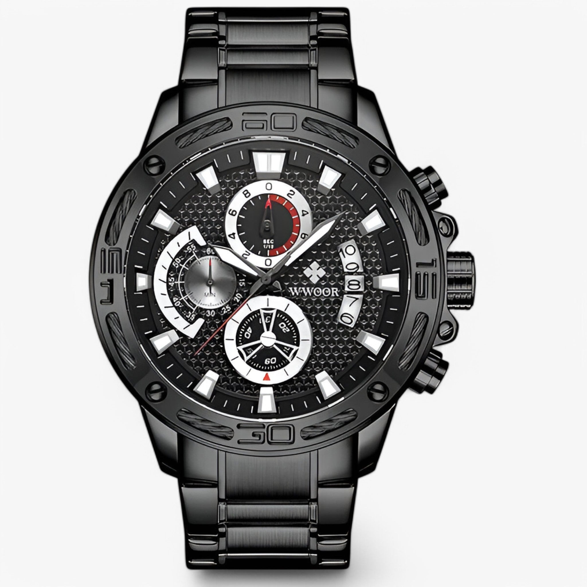 Orologio Cronografo di Lusso in Acciaio Inossidabile - nero nero - accessoires acciaio cronografo horloges inossidabile orologio orologio cronografo watches - Concept Palermo