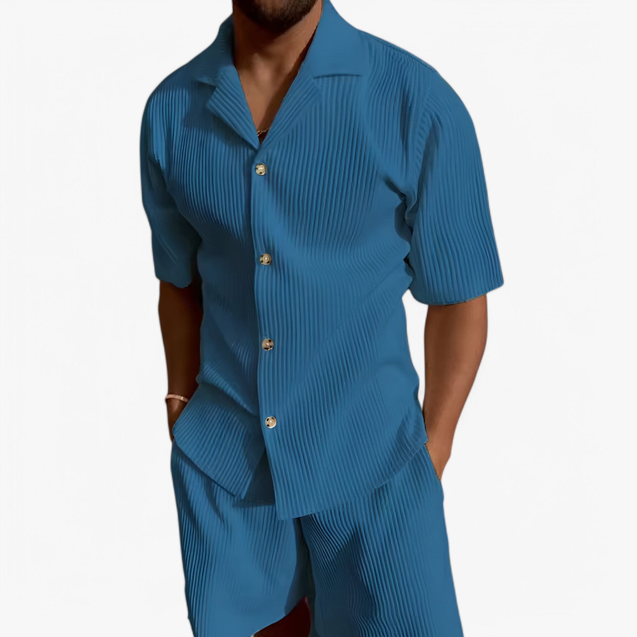 Tuta Casual in Velluto a Coste Uomo - Blu - casual coste men's top clothes tuta tuta casual uomo velluto - Concept Palermo