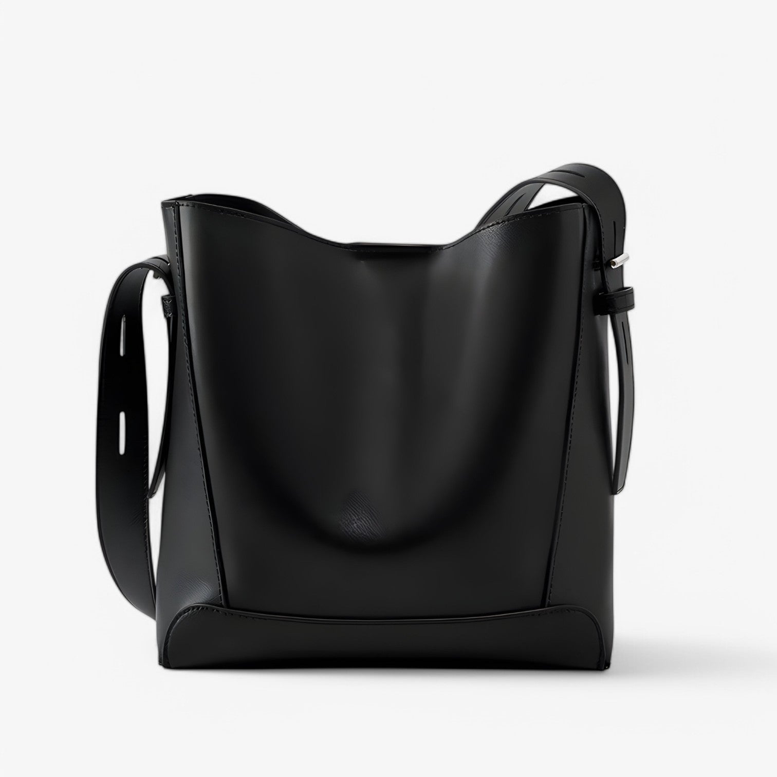 Borsa a Spalla Donna Grande in Vera Pelle Nera - Elegante e Capiente - - ampia bag bags borsa borsa spalla donna Leather Bag pelle raffinata Shoulder Bags spalla women bag - Concept Palermo