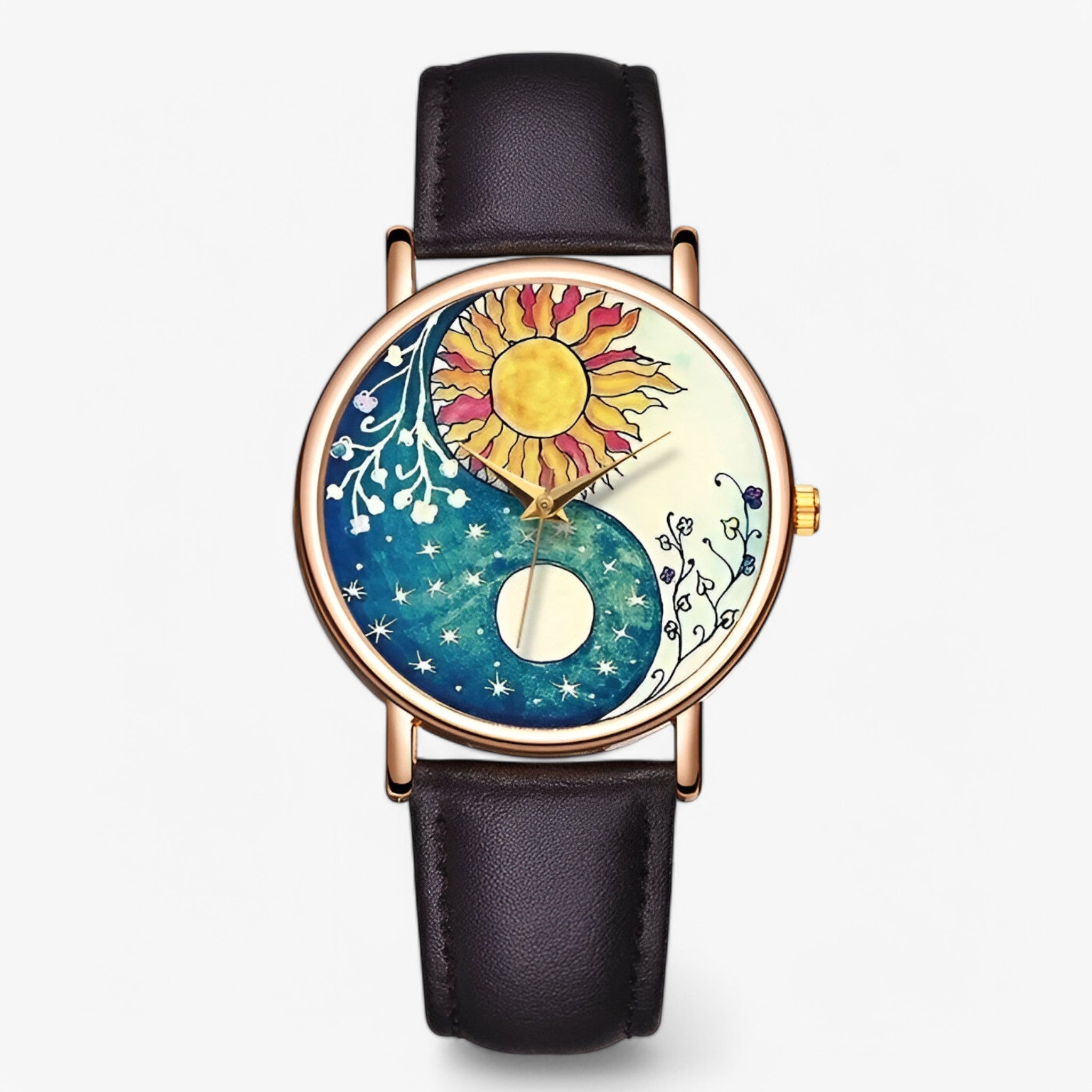 Orologio alla moda in vera pelle con design originale e resistente all’acqua - Marrone scuro - acqua alla design female watch moda originale orologio orologio alla pelle watch for women - Concept Palermo