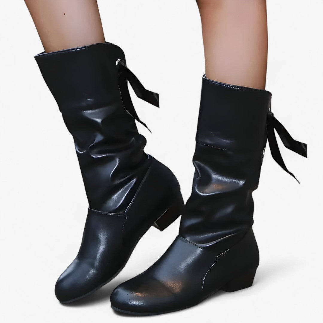 Stivali western al polpaccio con tacco spesso - - BOOTS Boots & Shoes polpaccio shoes spesso stivali stivali western tacco western - Concept Palermo