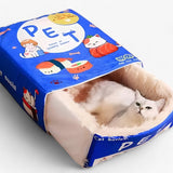 Cama para gatos completamente cerrada - lugar cómodo y seguro para descansar para hombre