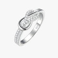 Anillo de Plata de Ley 925 para Mujer, Diseño Elegante con Circonitas Blancas, Talla Ajustable
