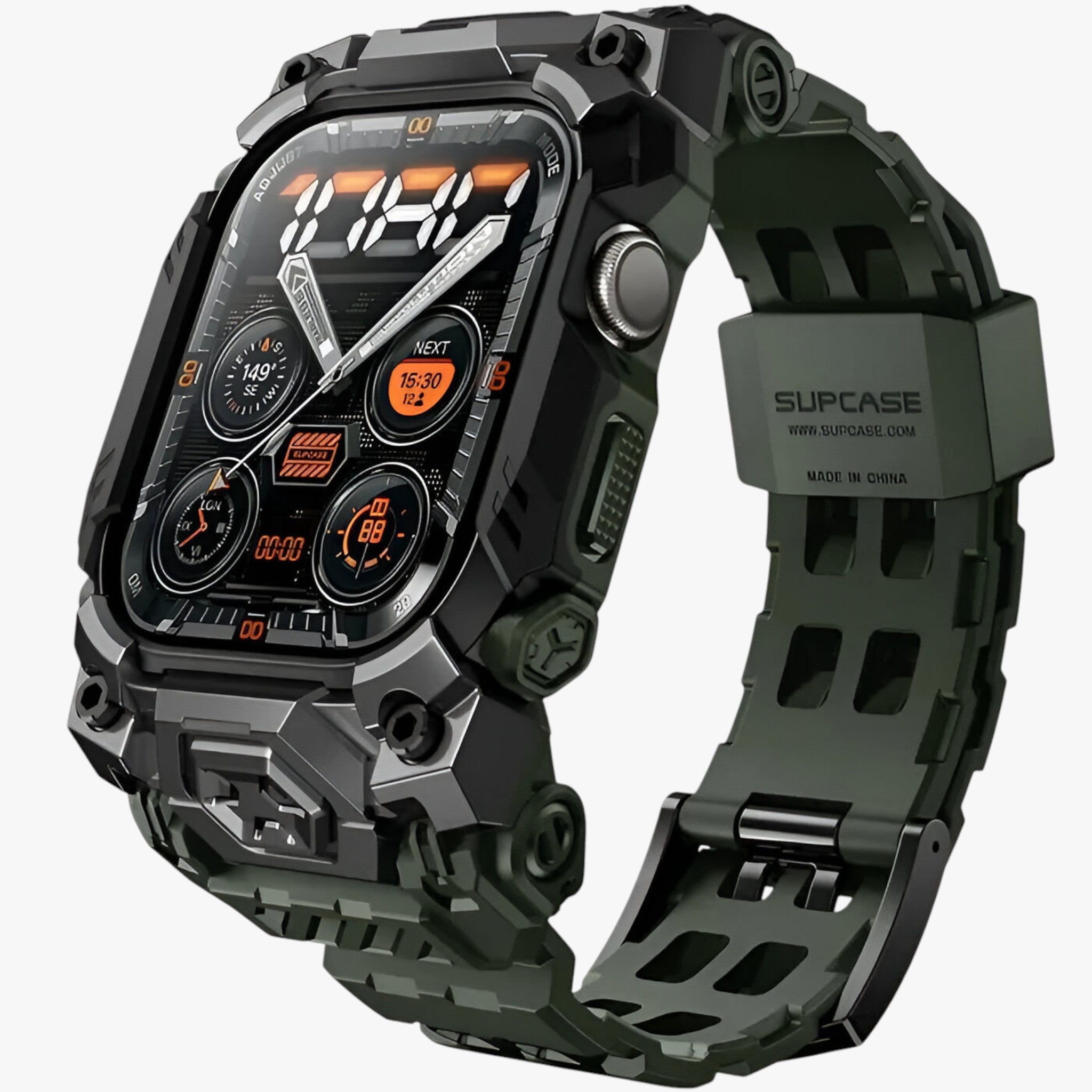 Custodia Robusta con Cinturino per Apple Watch 10 - Verde militare - accessoires apple cinturino custodia custodia robusta horloges robusta watch watches - Concept Palermo