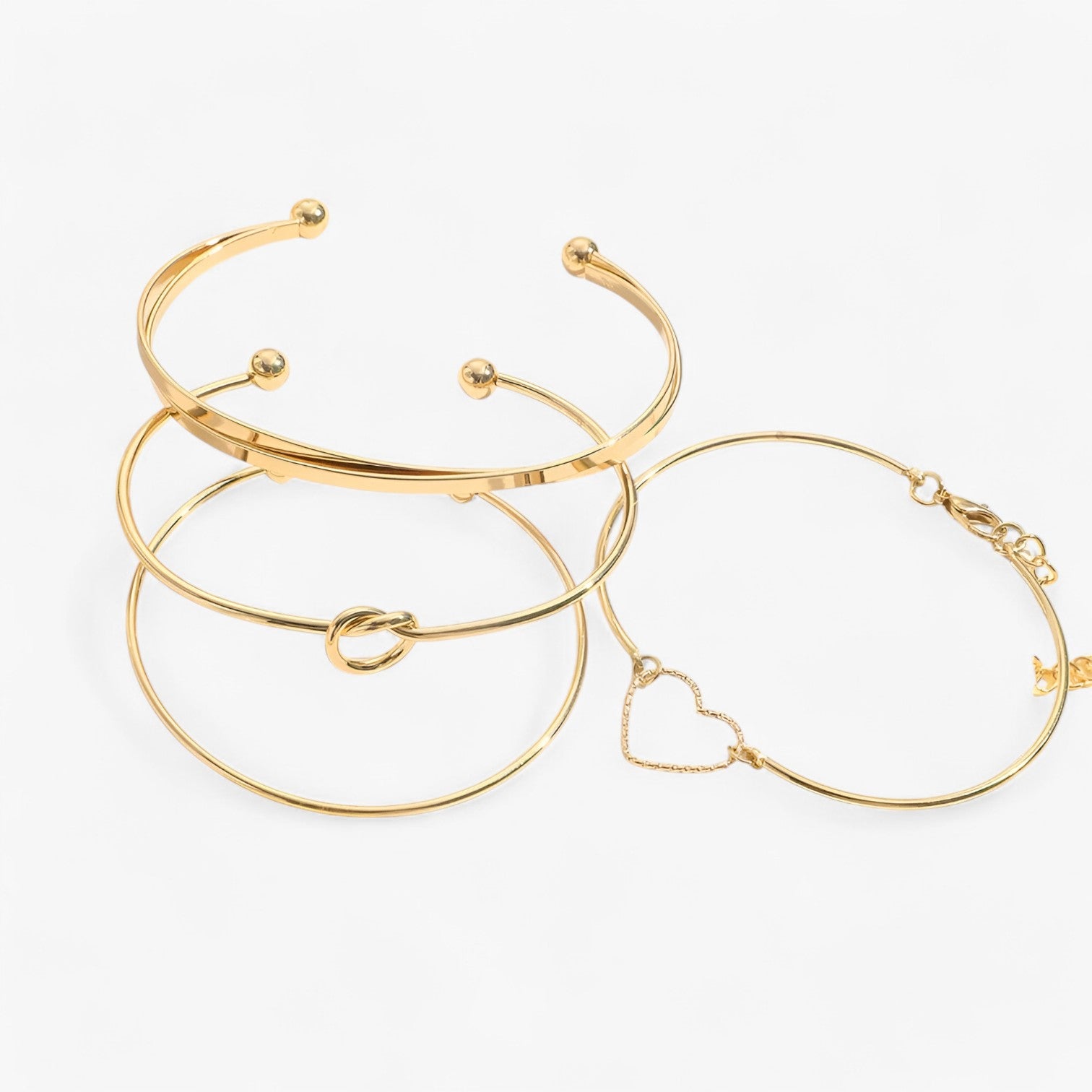 Set di braccialetti intrecciati in acciaio per un look goth chic Donna - Colore Oro - Accessories Jewelry acciaio braccialetti braccialetti intrecciati BRACELETS chic donna goth intrecciati jewelry WOMEN - Concept Palermo