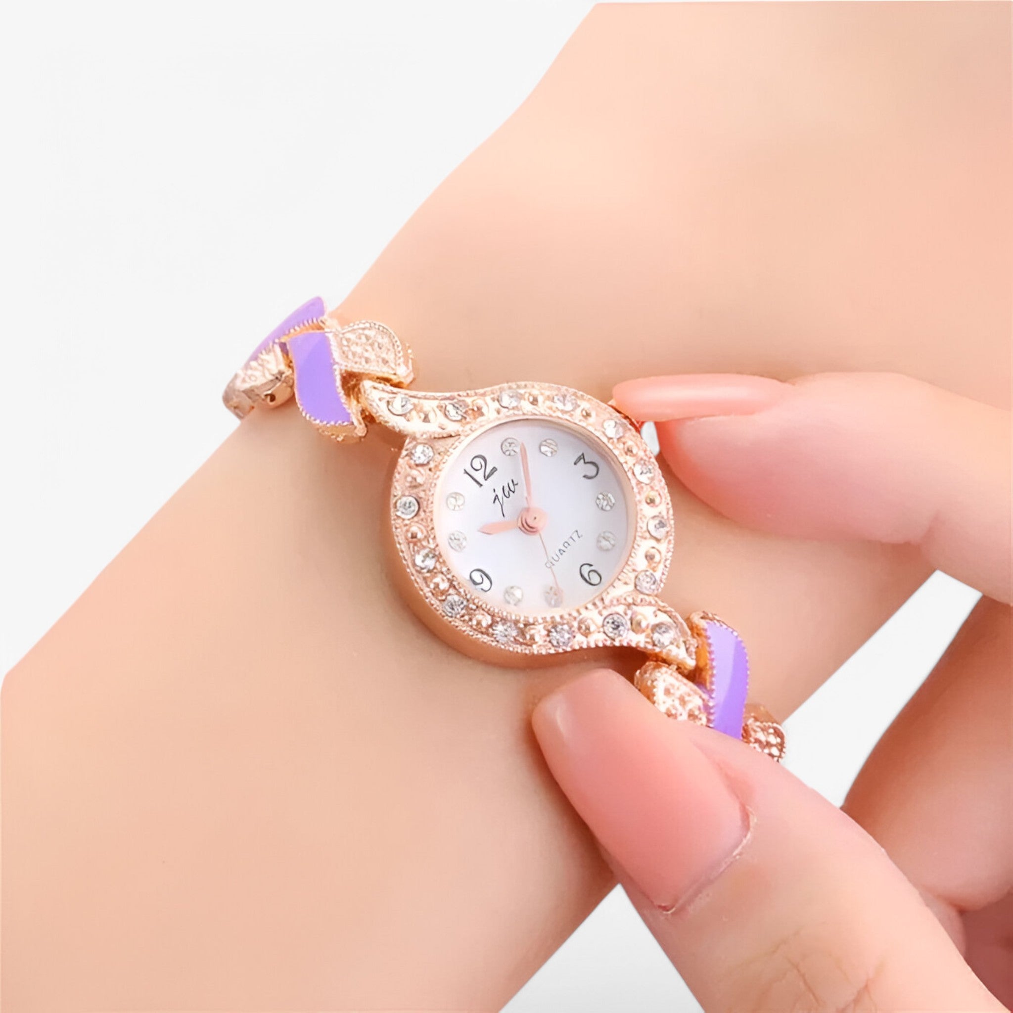 Orologio da donna in acciaio con strass e movimento al quarzo - - accessoires acciaio donna horloges movimento orologio orologio donna quarzo strass watches - Concept Palermo