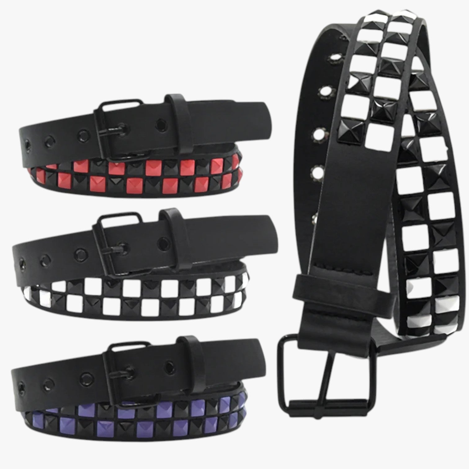 Cintura con rivetti punk e vestibilità elasticizzata - - Belts cintura cintura rivetti elasticizzata punk rivetti vestibilità waist belt for women Womens belt - Concept Palermo