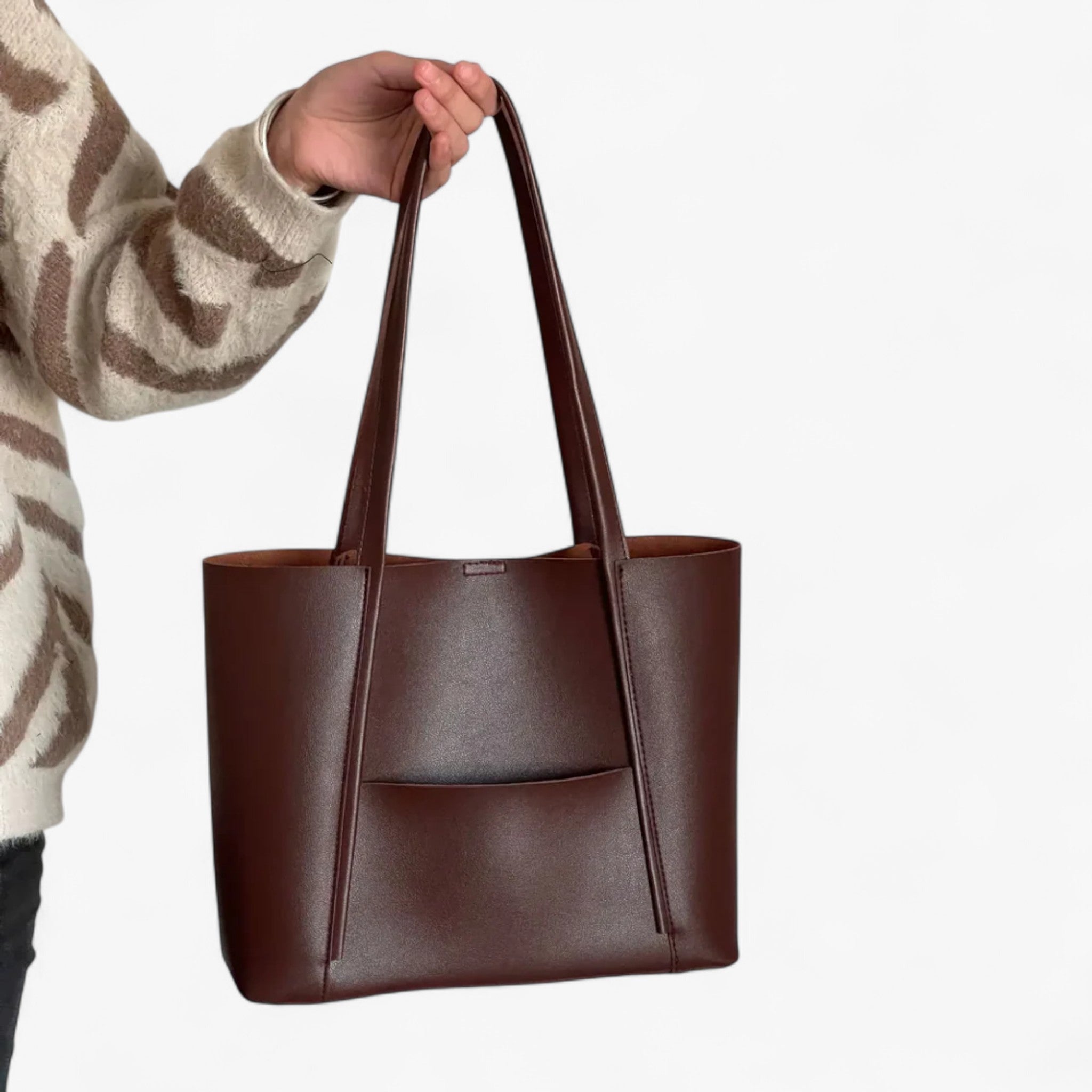 Borsa Stella con manici superiori - Marrone - Bags borsa borsa stella handbags manici Shoulder Bags stella superiori women bags Women's handbags - Concept Palermo
