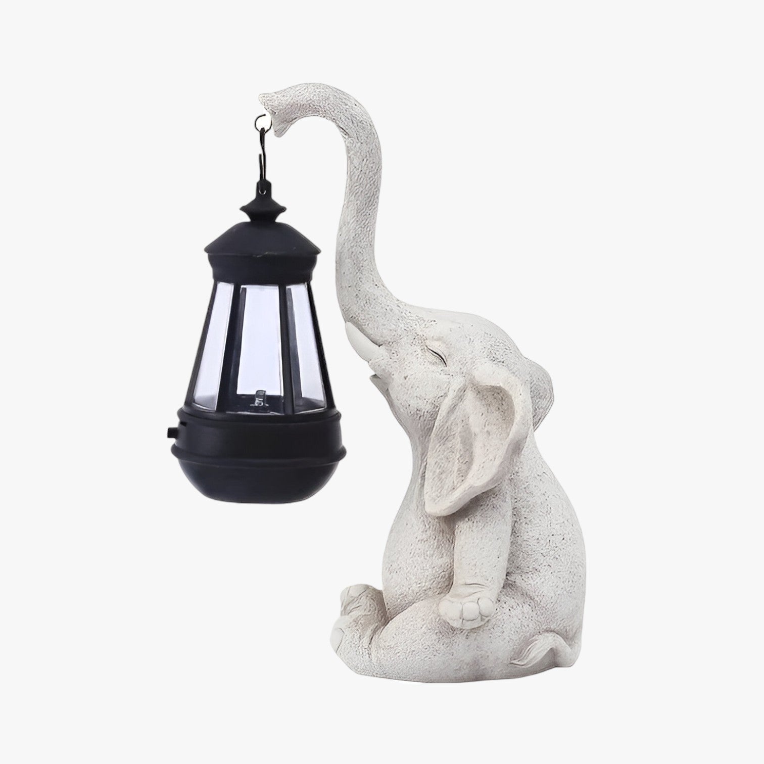 Scultura Decorativa con Lanterna Solare - Elefante bianco - decorativa Garden home & garden home and garden lanterna scultura scultura decorativa solare - Concept Palermo
