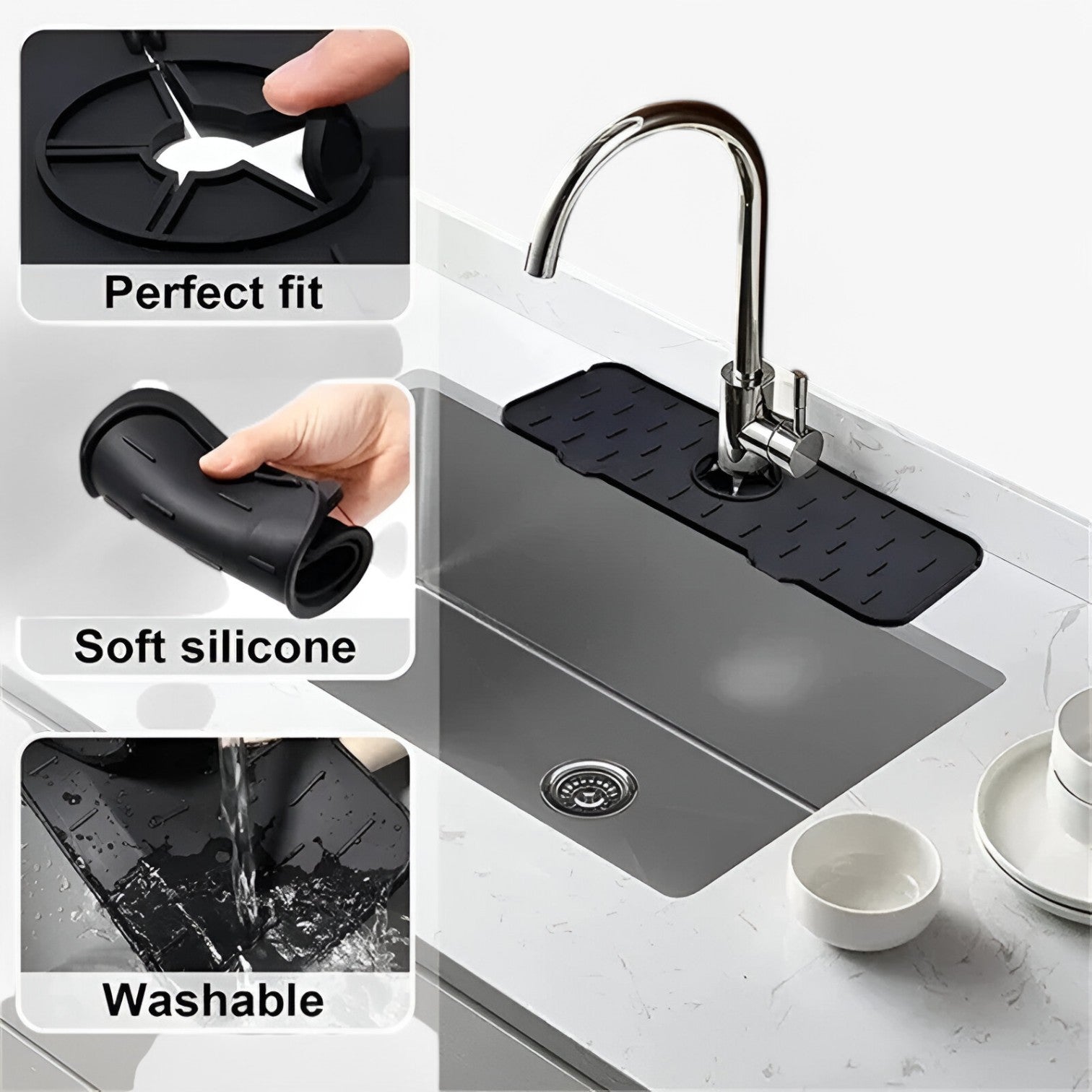 Pad assorbente in silicone per rubinetto – asciugatura senza macchie per il piano di lavoro Uomo - - asciugatura assorbente assorbente silicone Kitchen kitchen & dining kitchen accessory lavoro macchie piano rubinetto - Concept Palermo
