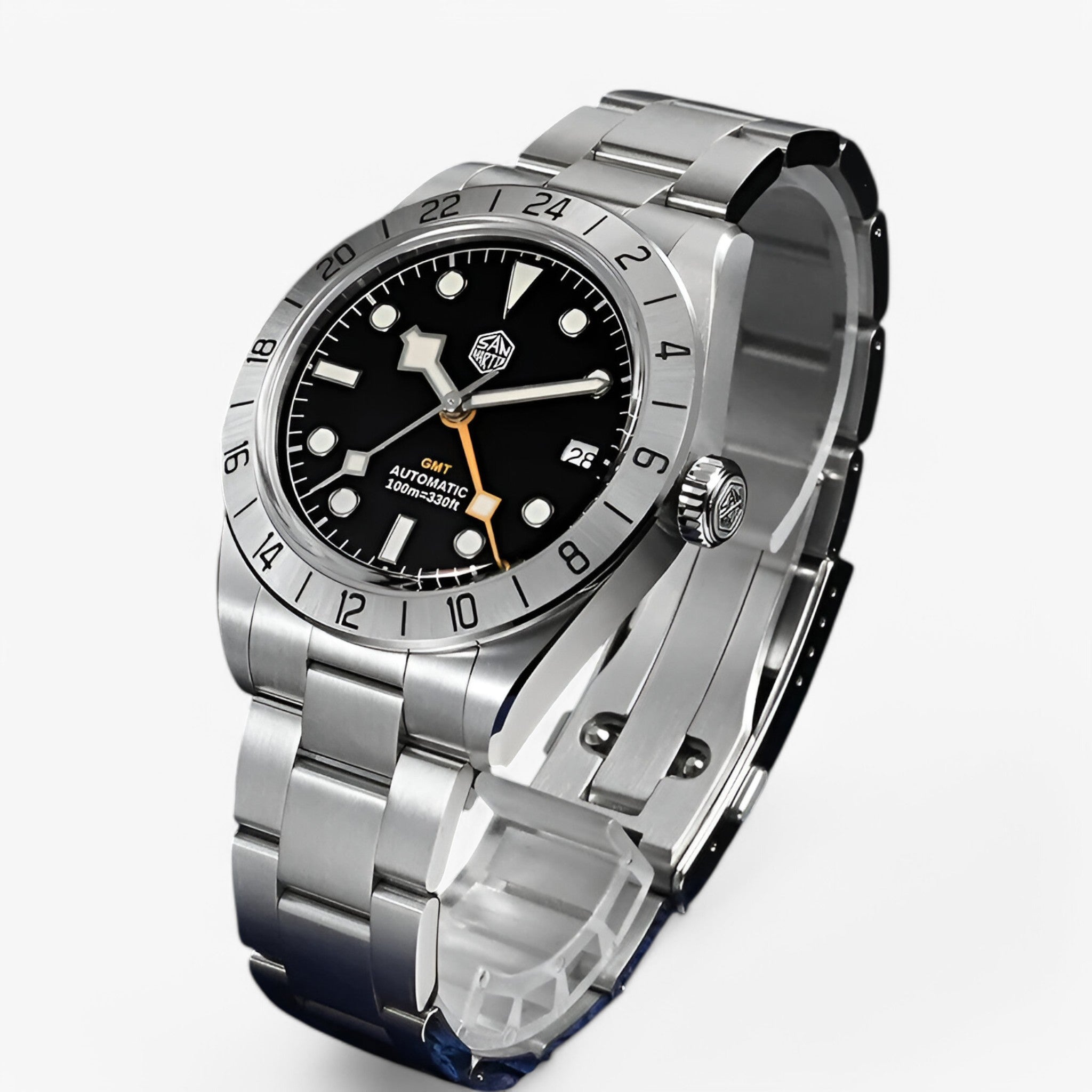 Orologio Automatico GMT Uomo in Acciaio Inox, Sportivo ed Elegante - - accessoires acciaio auto automatico horloges orologio orologio sportivo sport sportivo uomo watches - Concept Palermo