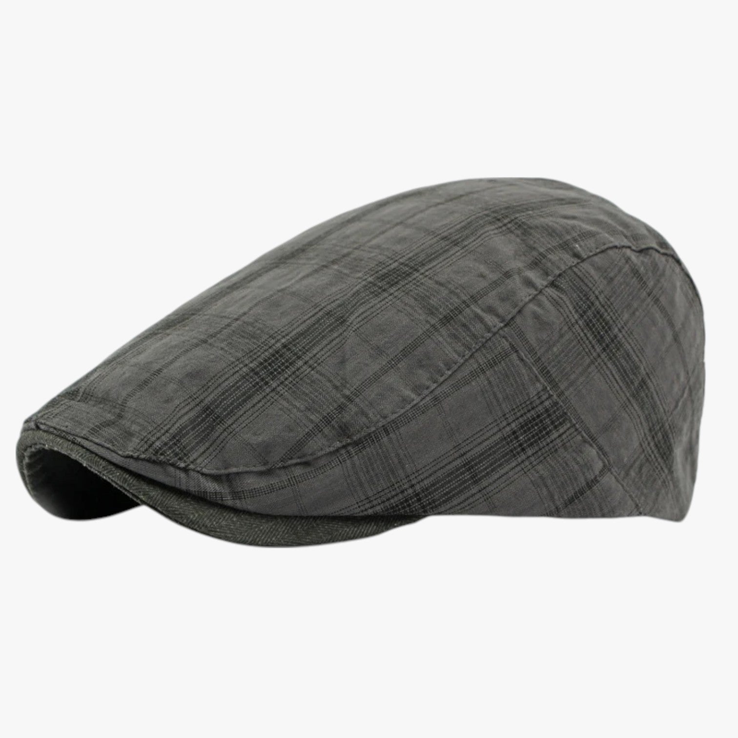 Berretto Tartan Retro in Cotone Uomo - grigio scuro - berretto berretto tartan caps cotone men's hat mens cap retro tartan uomo - Concept Palermo