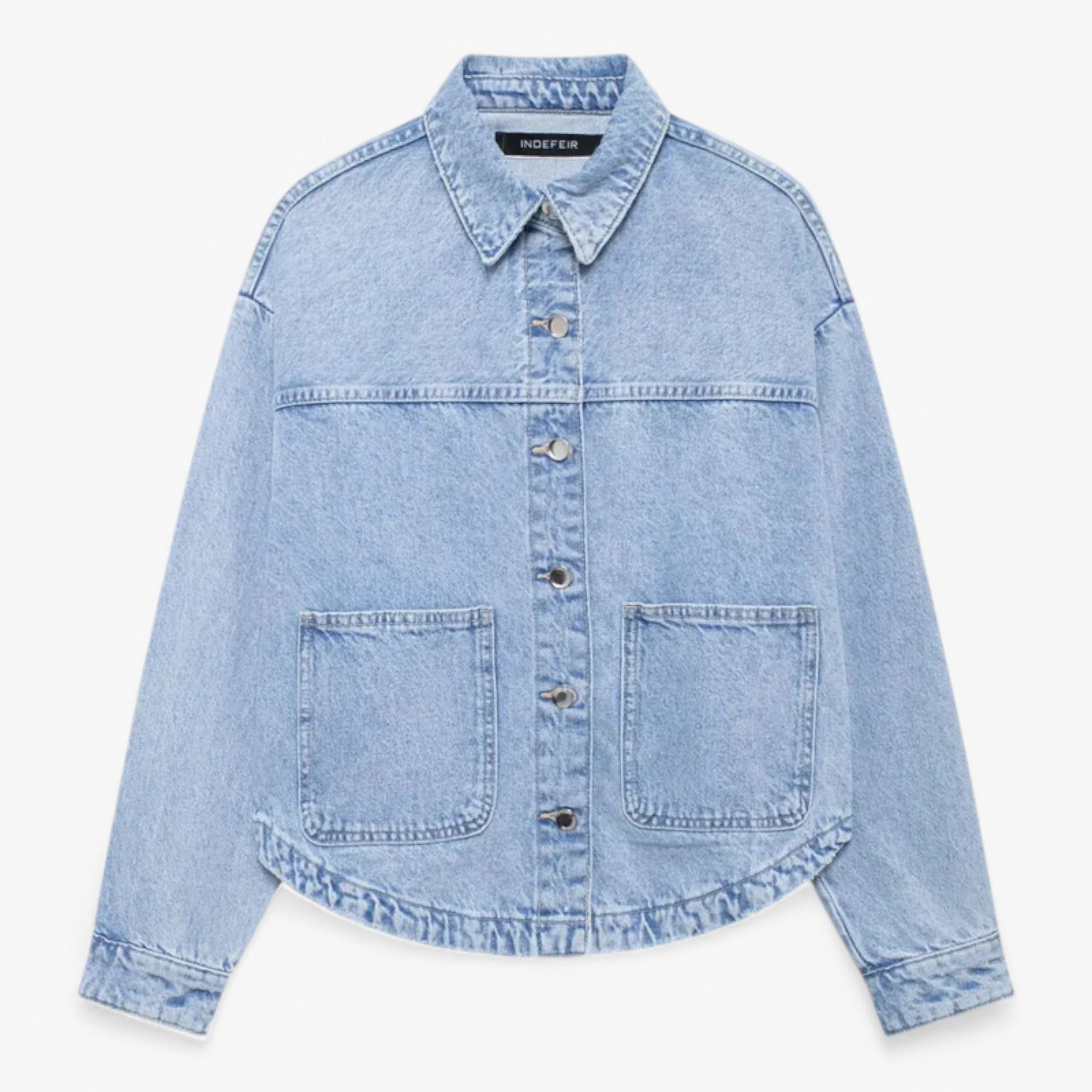 Giacca denim da donna tinta unita, versatile ed elegante - - denim donna giacca giacca denim tinta unita versatile women's coats & jackets - Concept Palermo