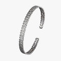Brazalete de plata con motivo de nubes para mujer