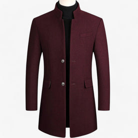 Cappotto Lungo Stiloso - Eleganza Iconica Uomo - Burdundy - Bestsellers heren cappotto cappotto stiloso eleganza iconica Jassen heren Linen long coat men men men's coats & jackets missnew reworded2 Solid stiloso uomo - Concept Palermo