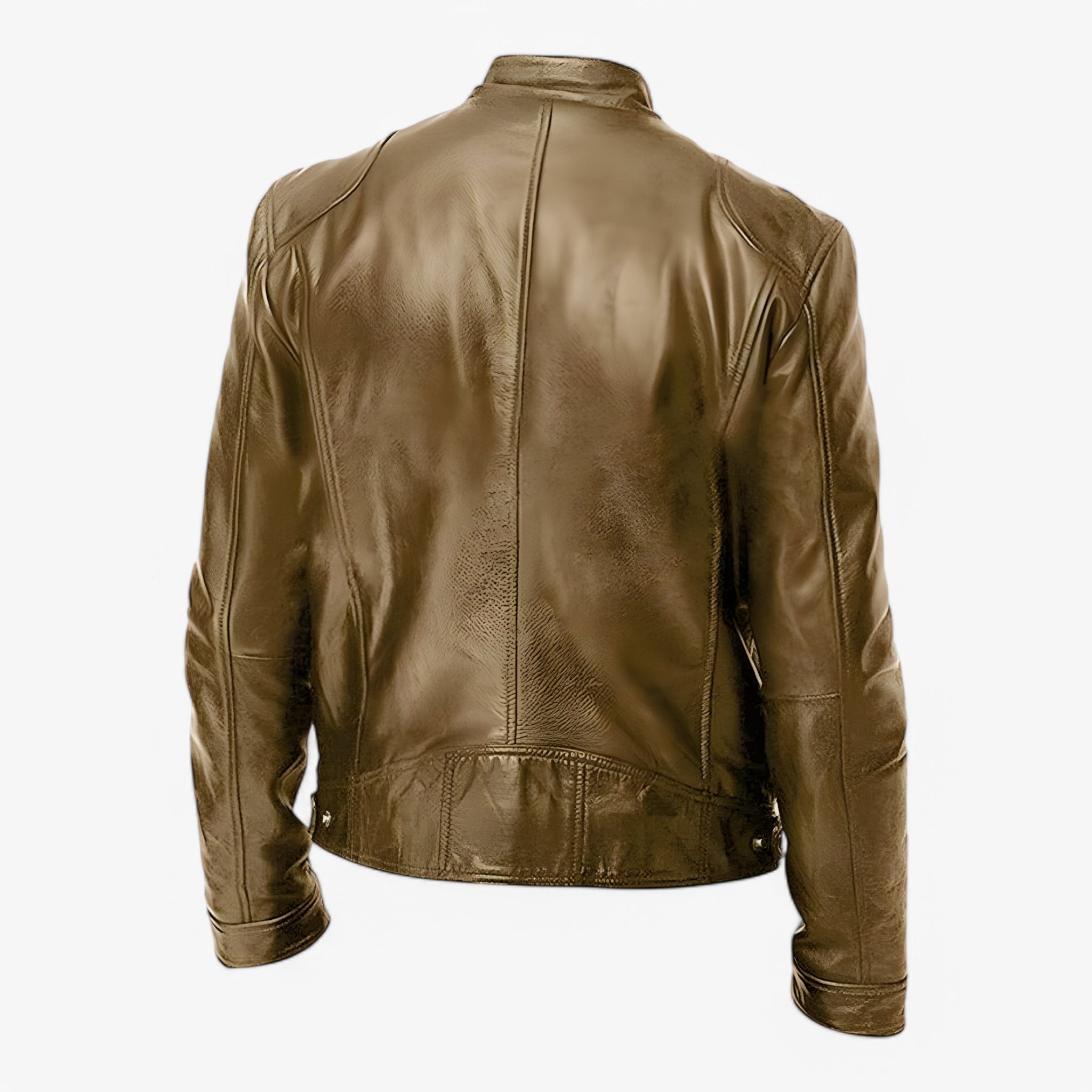 Giacca Pelle Nera Uomo Slim Fit Moto Casual Primavera Autunno - - casual giacca giacca pelle leather jacket men's coats & jackets mens mens jacket pelle uomo - Concept Palermo