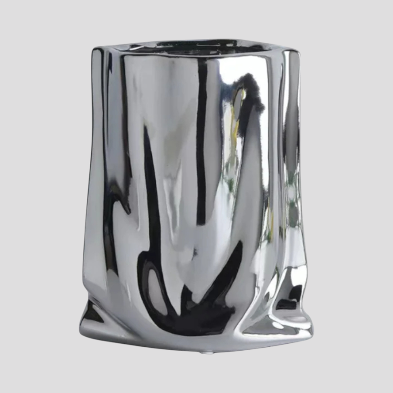 Vaso decorativo in ceramica argentata Accessorio Per la Casa - argento-M - accessoire de maison argentée arrangement floral cross-from-marche-lino-15813837750621 céramique décoratif décoration intérieure fleurs New-google style moderne vase vase argenté vase centre de table vase décoratif vase en céramique vases - Concept Palermo