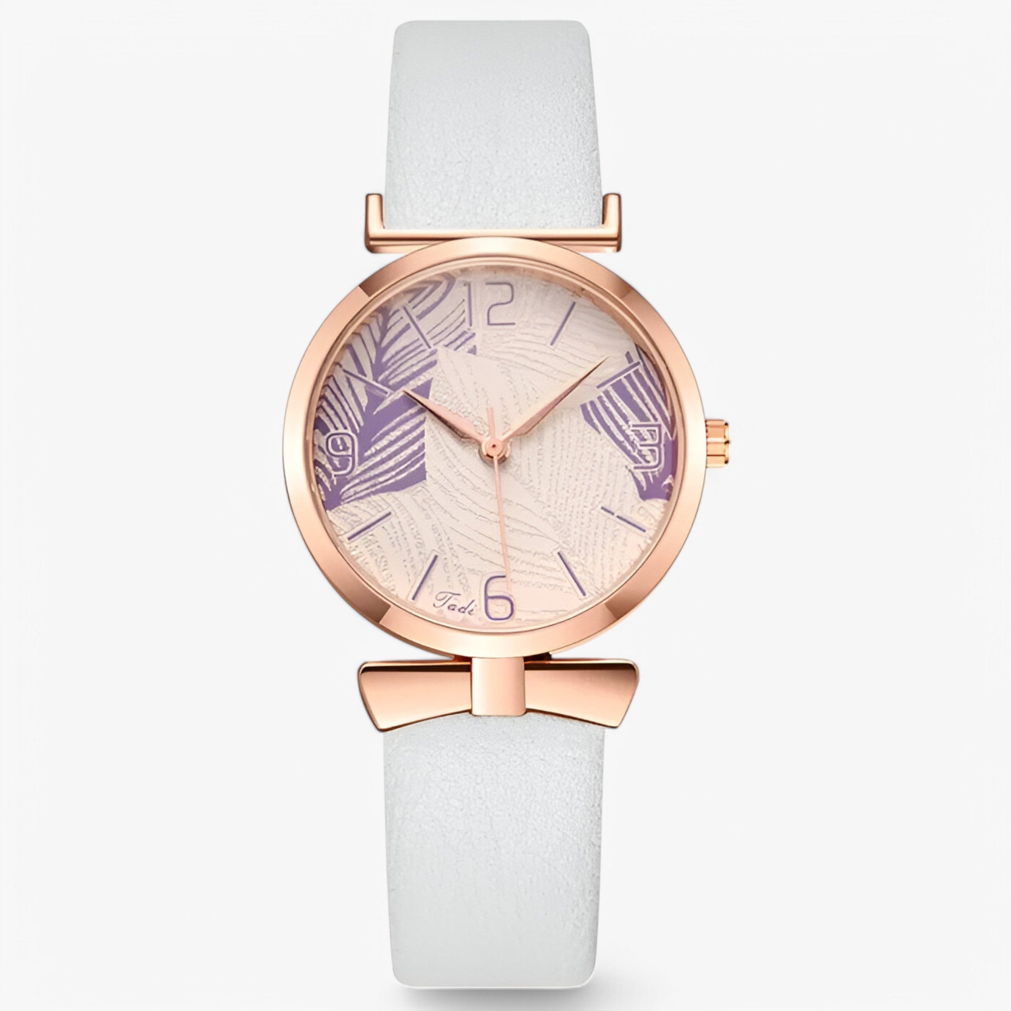 Orologio Digitale Donna al Quarzo Elegante con Motivo Foglia - Bianca - alla cinturino digitale donna female watch foglia moda motivo orologio watch for women - Concept Palermo
