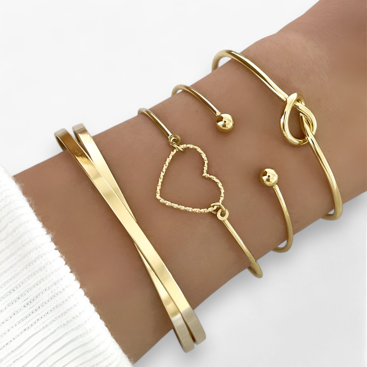 Set di braccialetti intrecciati in acciaio per un look goth chic Donna - - Accessories Jewelry acciaio braccialetti braccialetti intrecciati BRACELETS chic donna goth intrecciati jewelry WOMEN - Concept Palermo