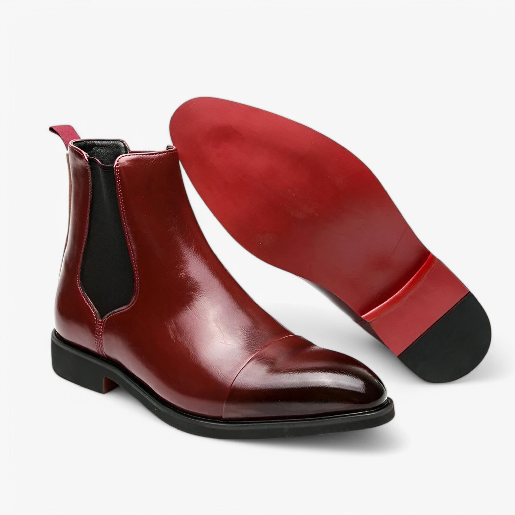 Stivali Chelsea Uomo Neri in Vera Pelle – Eleganti, Comodi, Disponibili Varie Taglie - Marrone rossastro - chelsea pelle schoenen shoes stivali stivali chelsea uomo vera - Concept Palermo