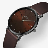 Orologio da uomo di lusso in pelle marrone ultrasottile