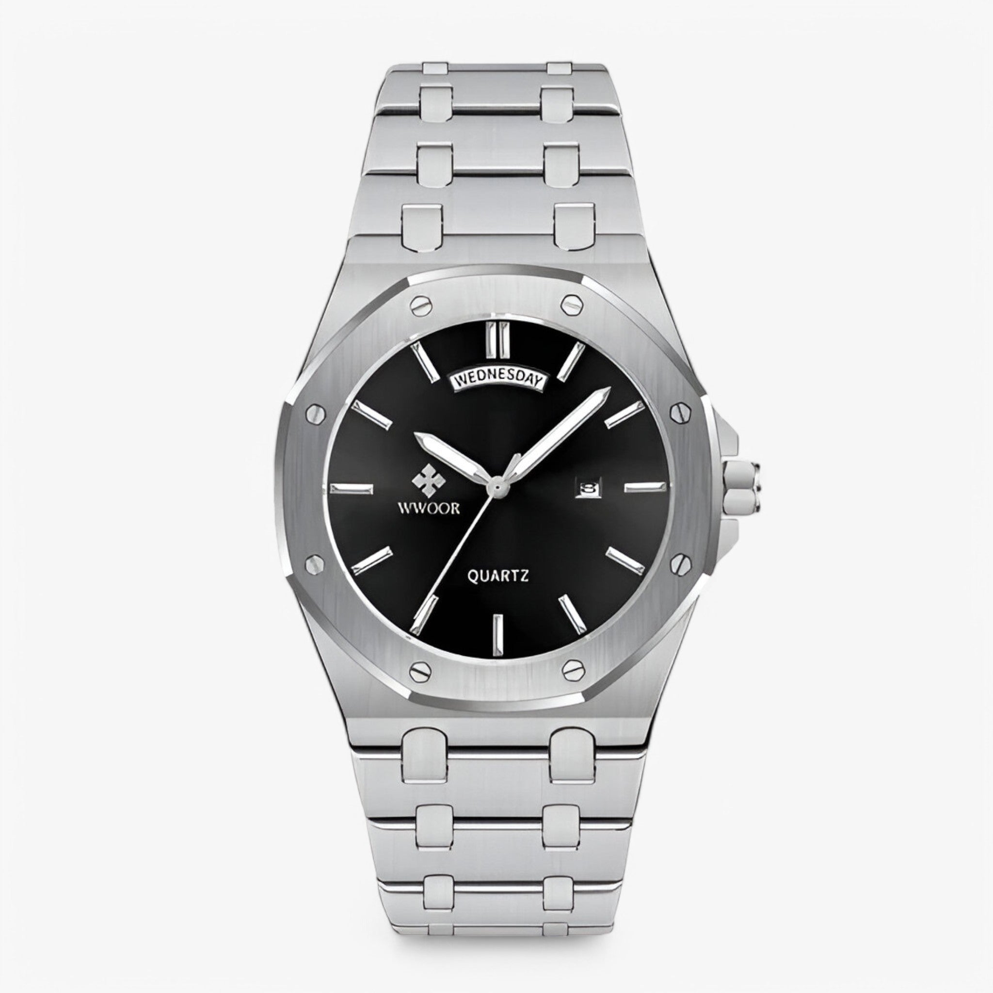Orologio Sportivo di Lusso in Acciaio Inossidabile Uomo - bianco nero - accessoires acciaio horloges inossidabile orologio orologio sportivo sport sportivo uomo watches - Concept Palermo