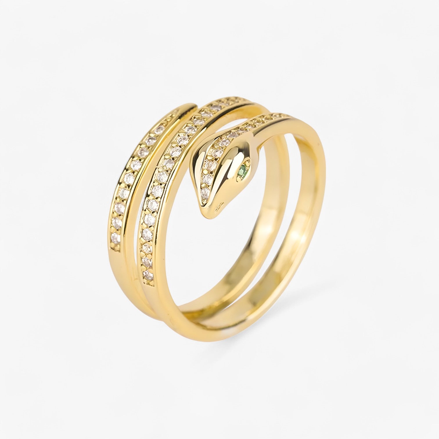 Anello slangiforme con zirconia – Anello in rame regolabile per donne - - Accessories Jewelry anello anello slangiforme donne jewelry rame regolabile Rings slangiforme womens ring zirconia - Concept Palermo