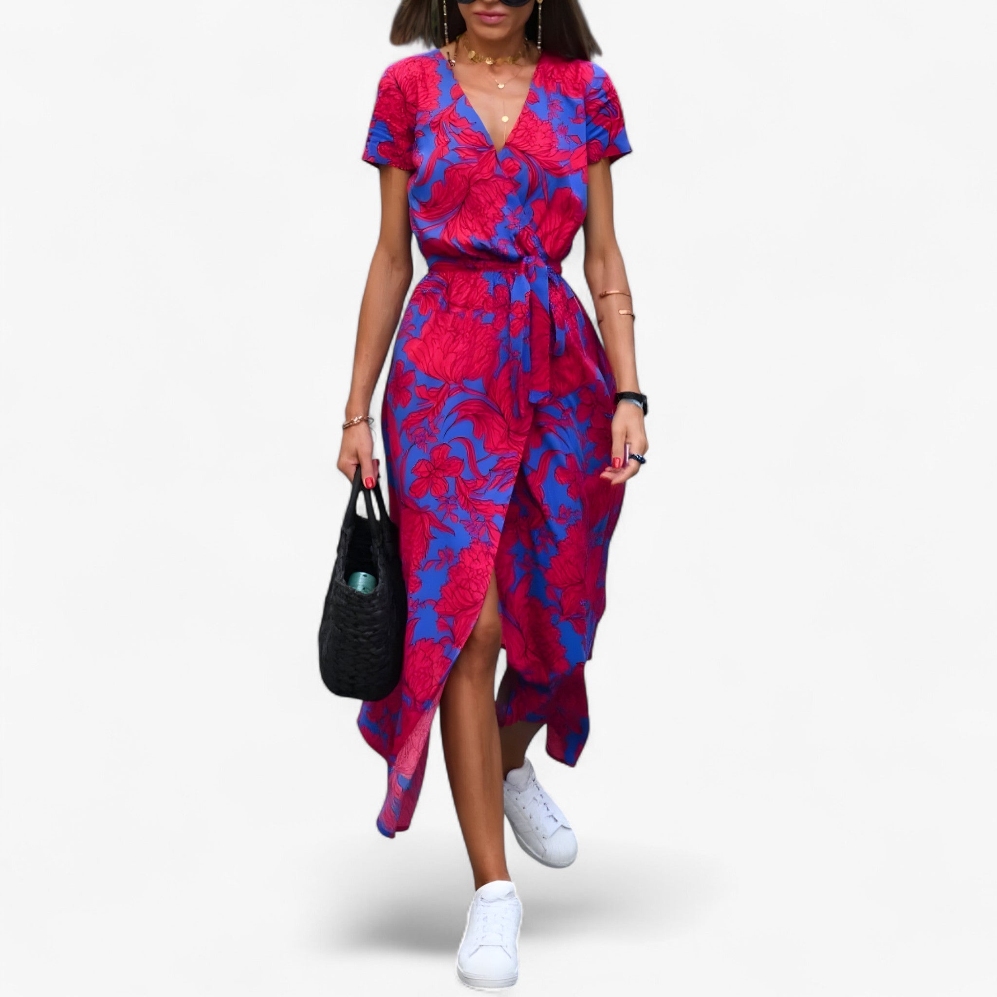 Nery - vestito con scollo a V Donna - Rosso - donna dresses nery scollo vestito - Concept Palermo