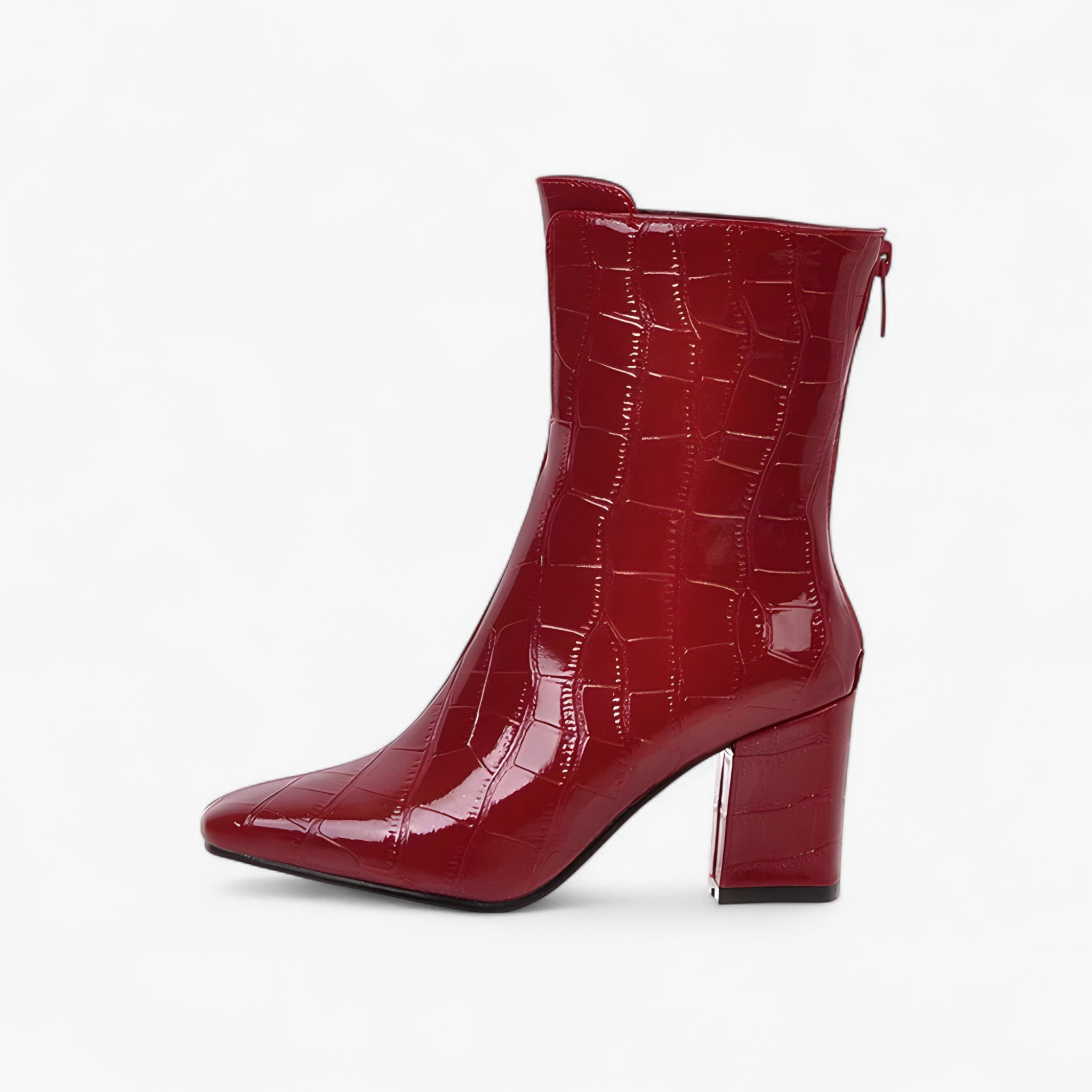 Stivaletti in pelle effetto coccodrillo lucido - - BOOTS Boots & Shoes coccodrillo effetto lucido pelle shoes stivaletti stivaletti pelle - Concept Palermo
