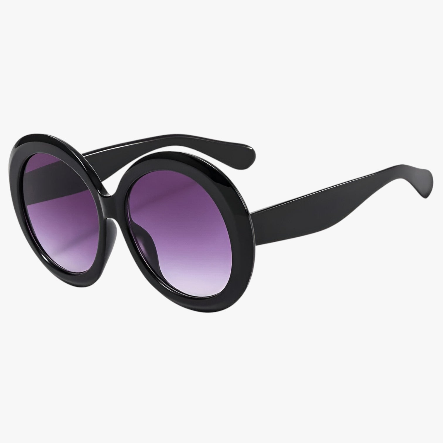 Occhiali da Sole Rotondi Oversize Lusso Donna - Protezione UV400 - C1 Nero Grigio Come nella foto - Fashion Sunglasses occhiali occhiali sole oversize rotondi Round Sun Glasses sole sun glasses sunglasses - Concept Palermo