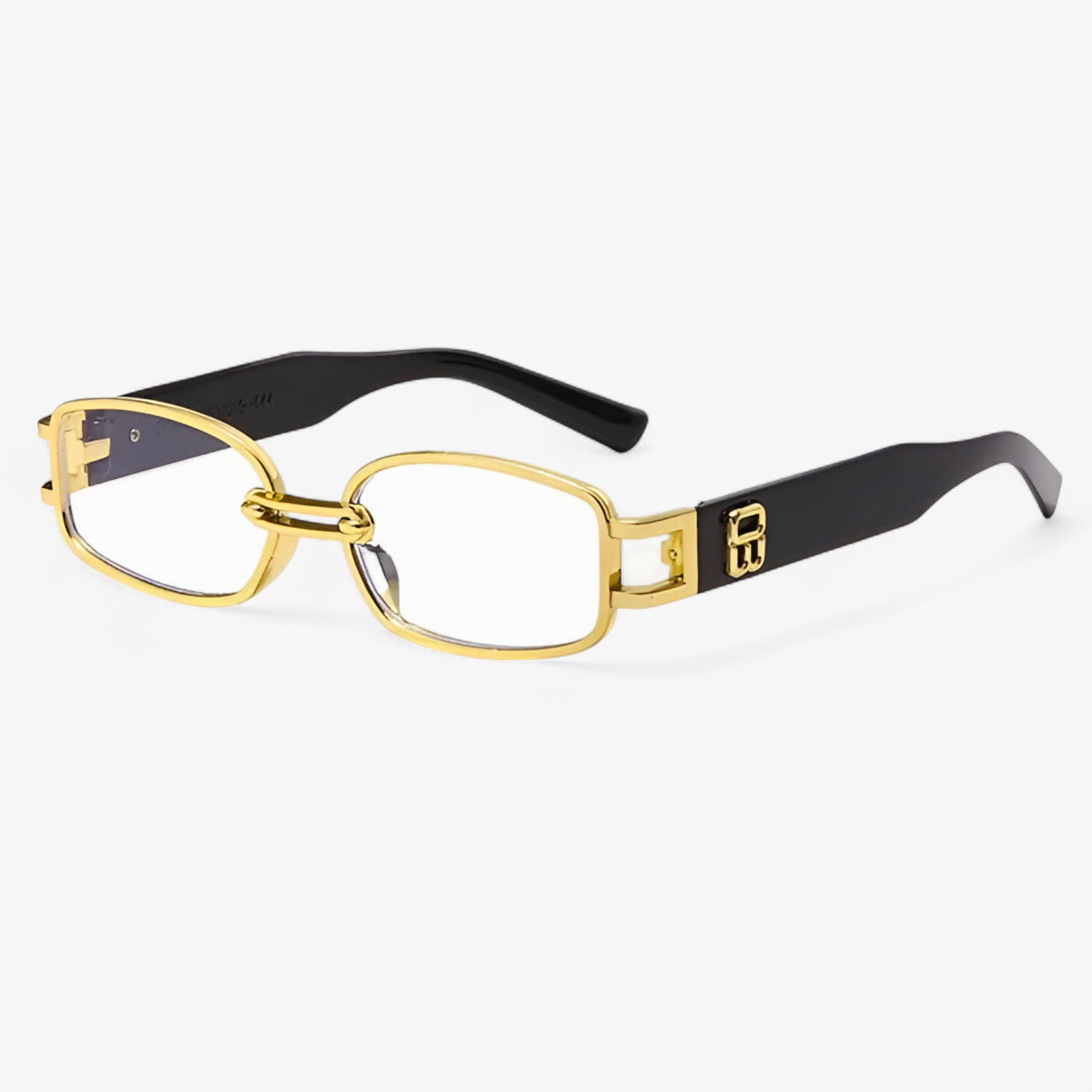 Occhiali da sole rettangolari piccoli in stile punk vintage Uomo - Telaio con gambe nere color oro - Fashion Sunglasses men sunglasses polarized mens sunglasses occhiali occhiali sole piccoli Polarized man sunglasses punk rettangolari sole stile sunglasses sunglasses polarized men - Concept Palermo