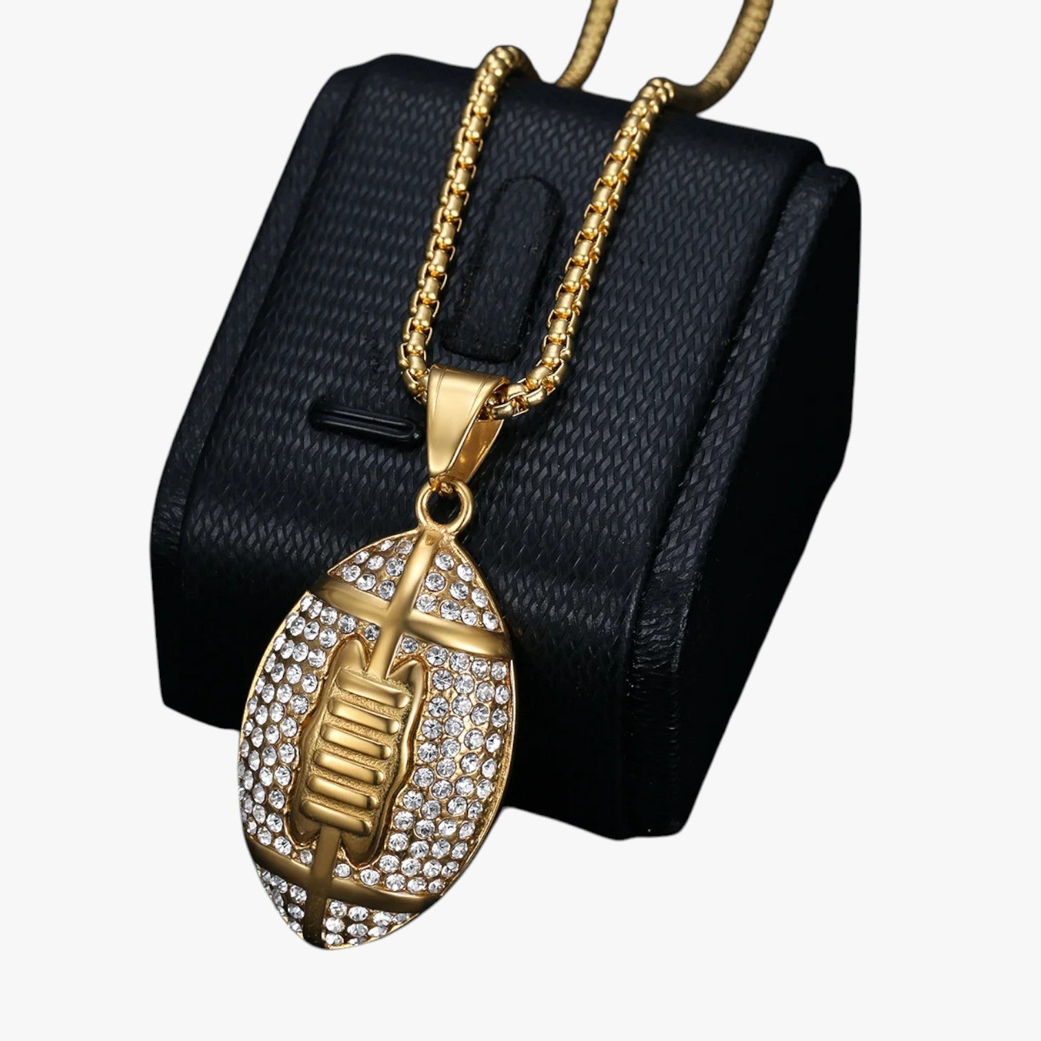 Collana rugby in acciaio con cristallo Lana Uomo - Oro - acciaio collana collana rugby cristallo Fashion Necklaces jewelry lana necklace necklace for men NECKLACES rugby uomo - Concept Palermo