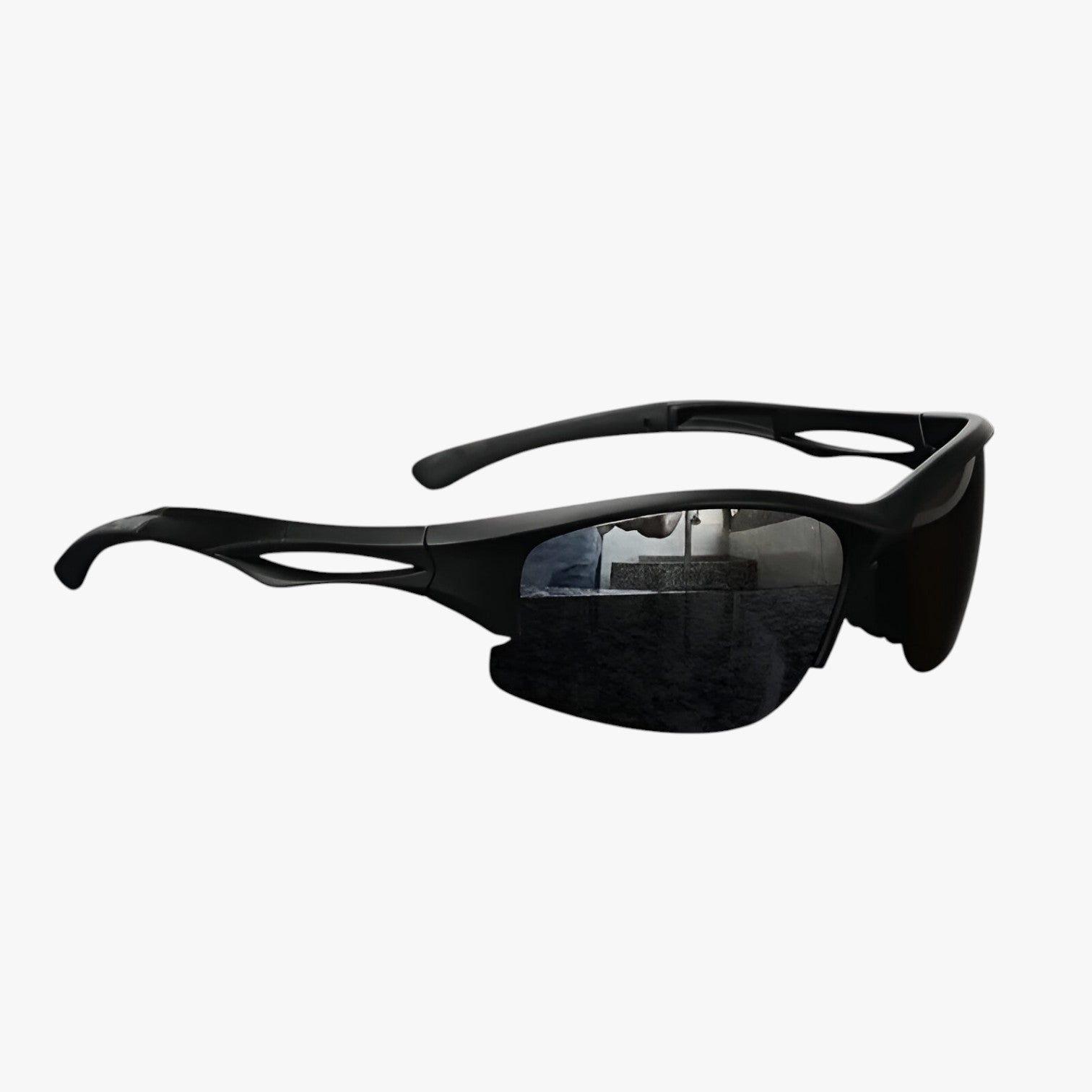 Occhiali da sole sportivi con montatura metà bordo - Polarizzati e visione colorata Uomo - Nero - bordo colorata mens sunglasses metà montatura occhiali occhiali sole Polarized man sunglasses polarizzati sole Sunglasses - Concept Palermo