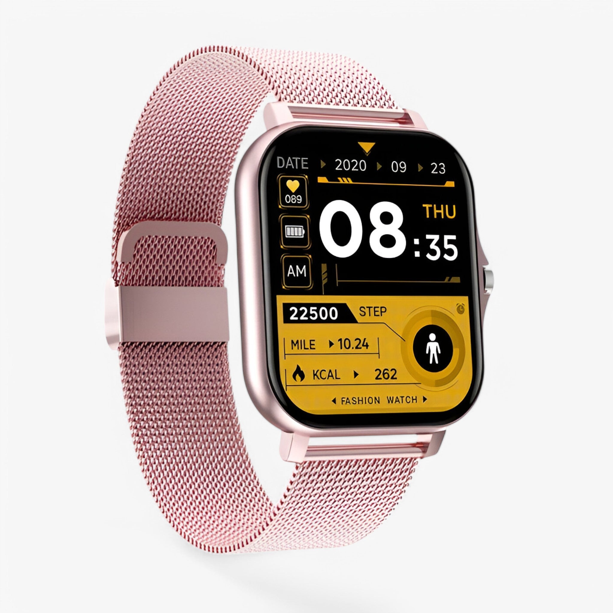 Smartwatch Uomo Nero con Cardiofrequenzimetro, Notifiche, Monitor Sonno e Contapassi - Rosa - accessoires horloges intelligente smartwatch smartwatch intelligente uomo watches - Concept Palermo
